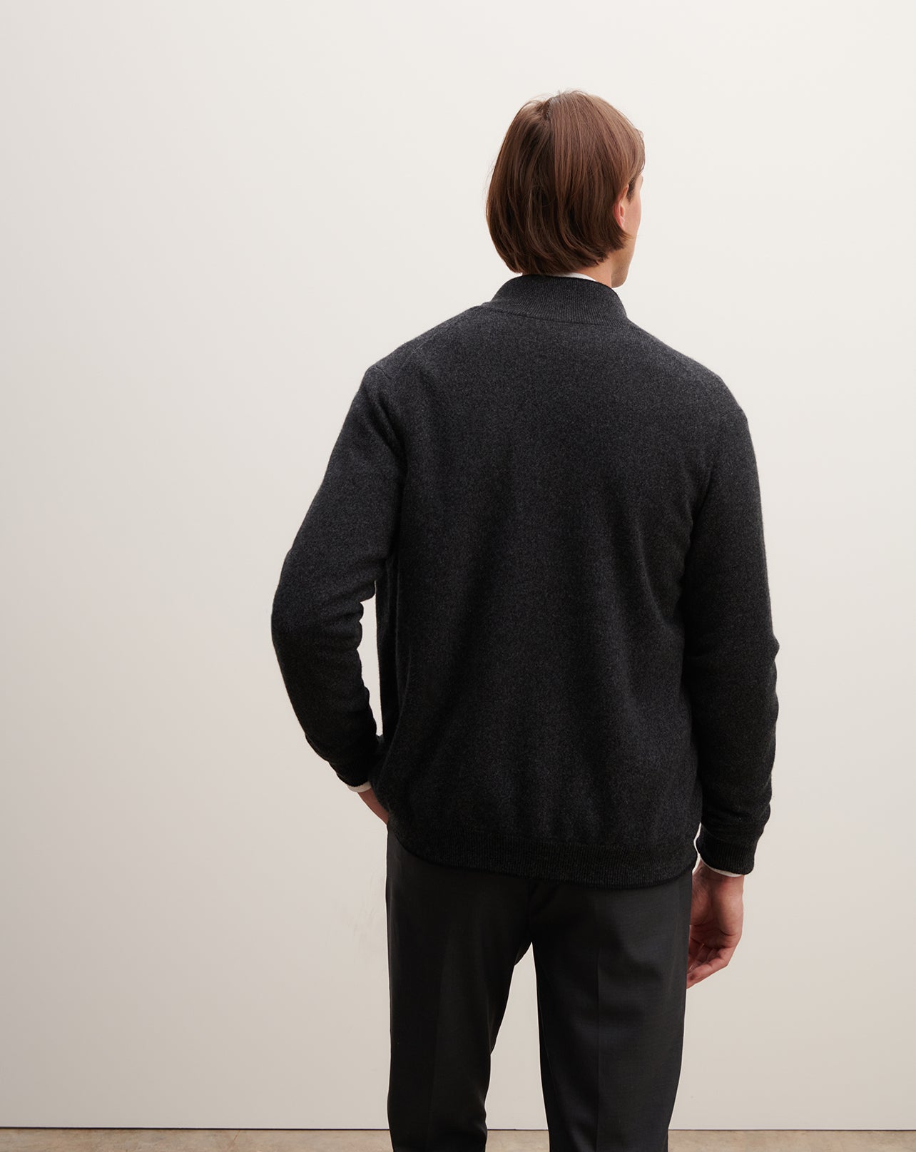 Blouson réversible-NOIR/KHOL-100% cachemire