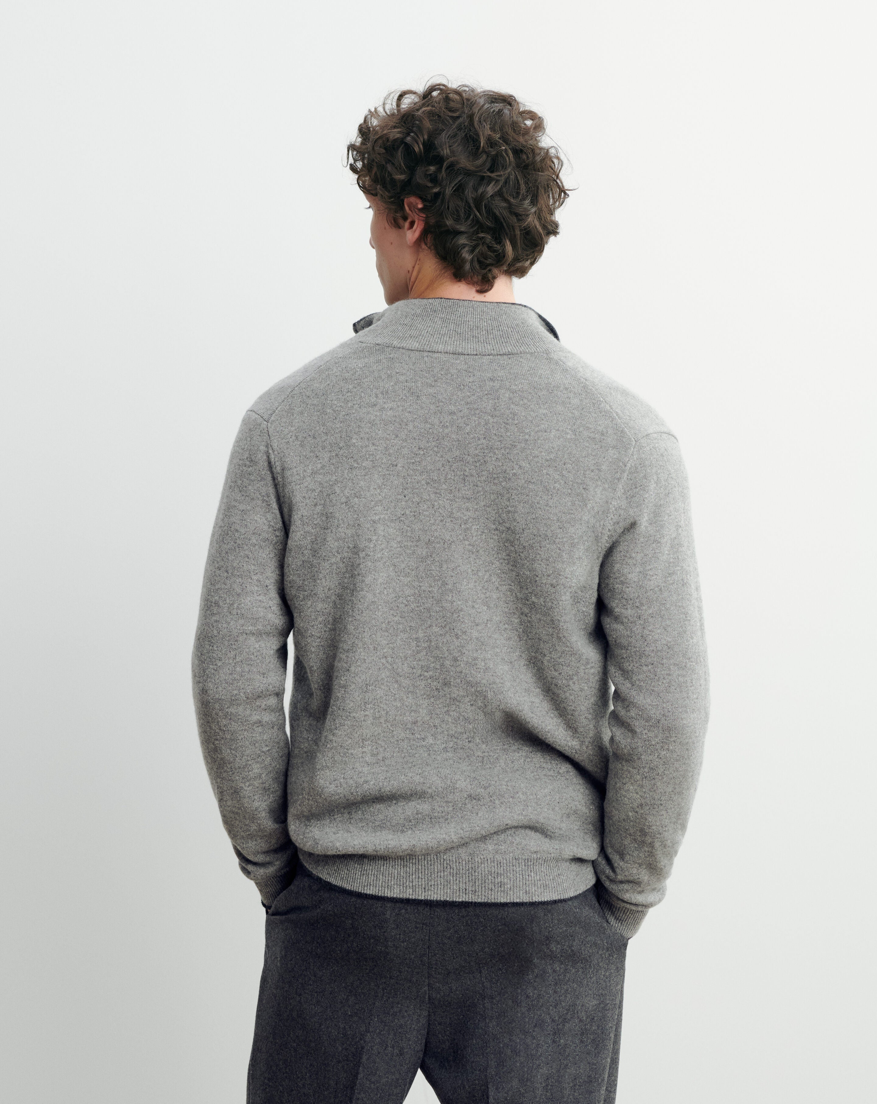 Blouson réversible-CHARBON/GRIS METEORITE-100% cachemire