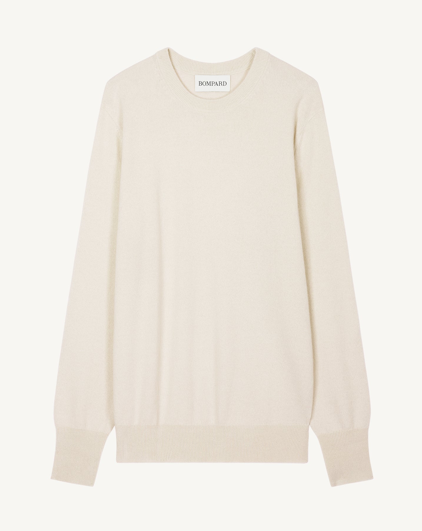 Pull col rond classique-NATUREL-100% CACHEMIRE