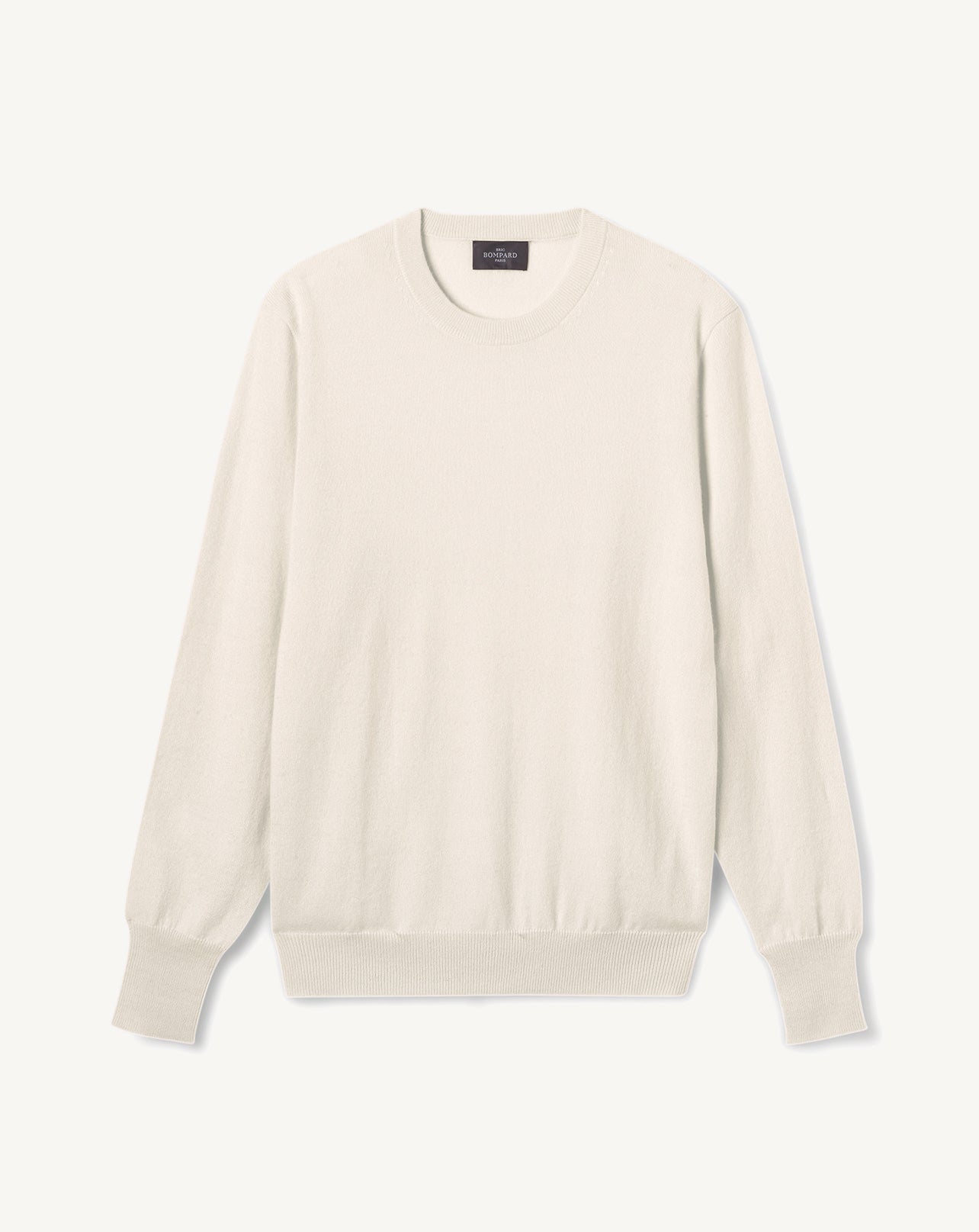 Pull col rond classique-NATUREL-100% CACHEMIRE