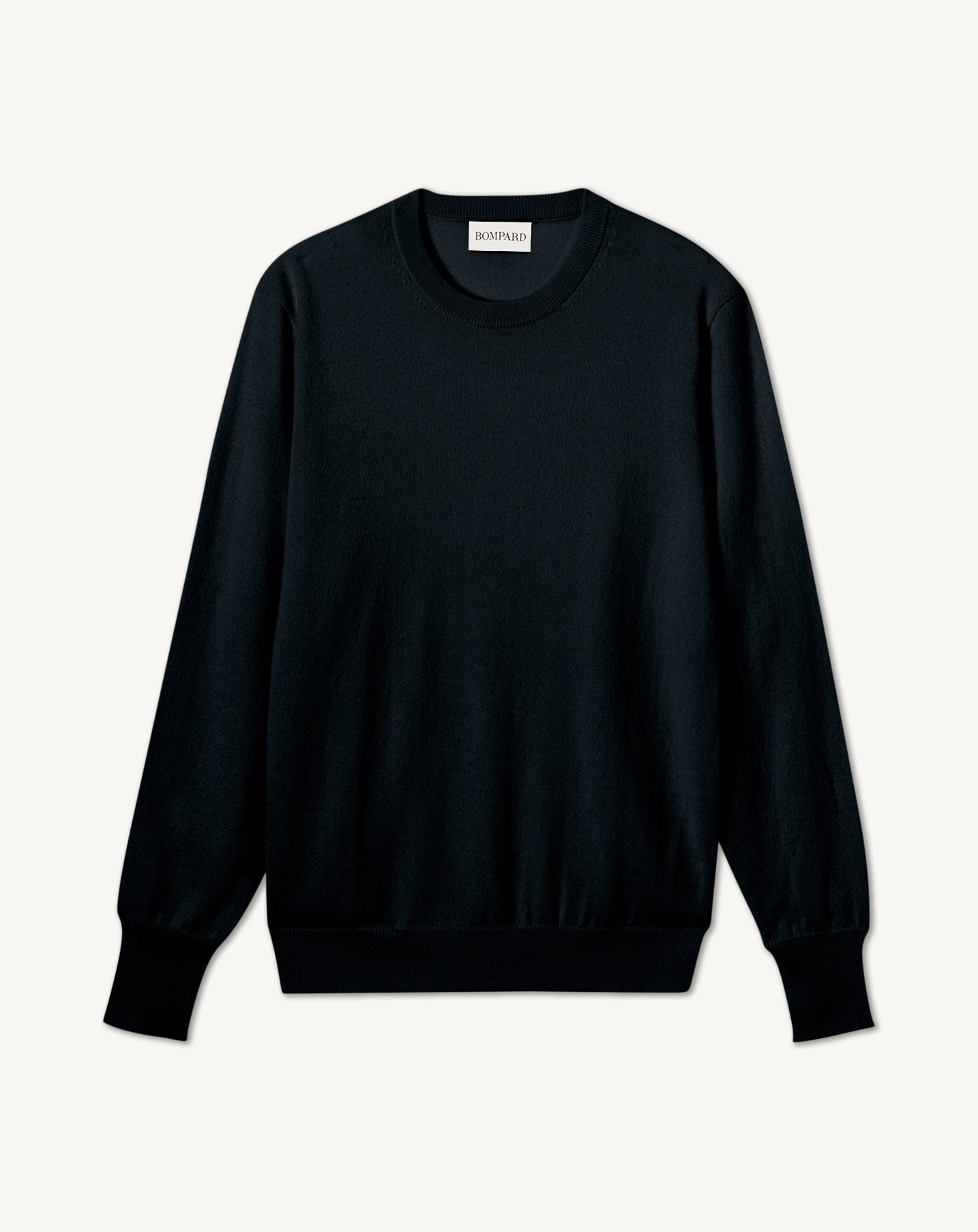 Pull col rond classique-NOIR-100% CACHEMIRE