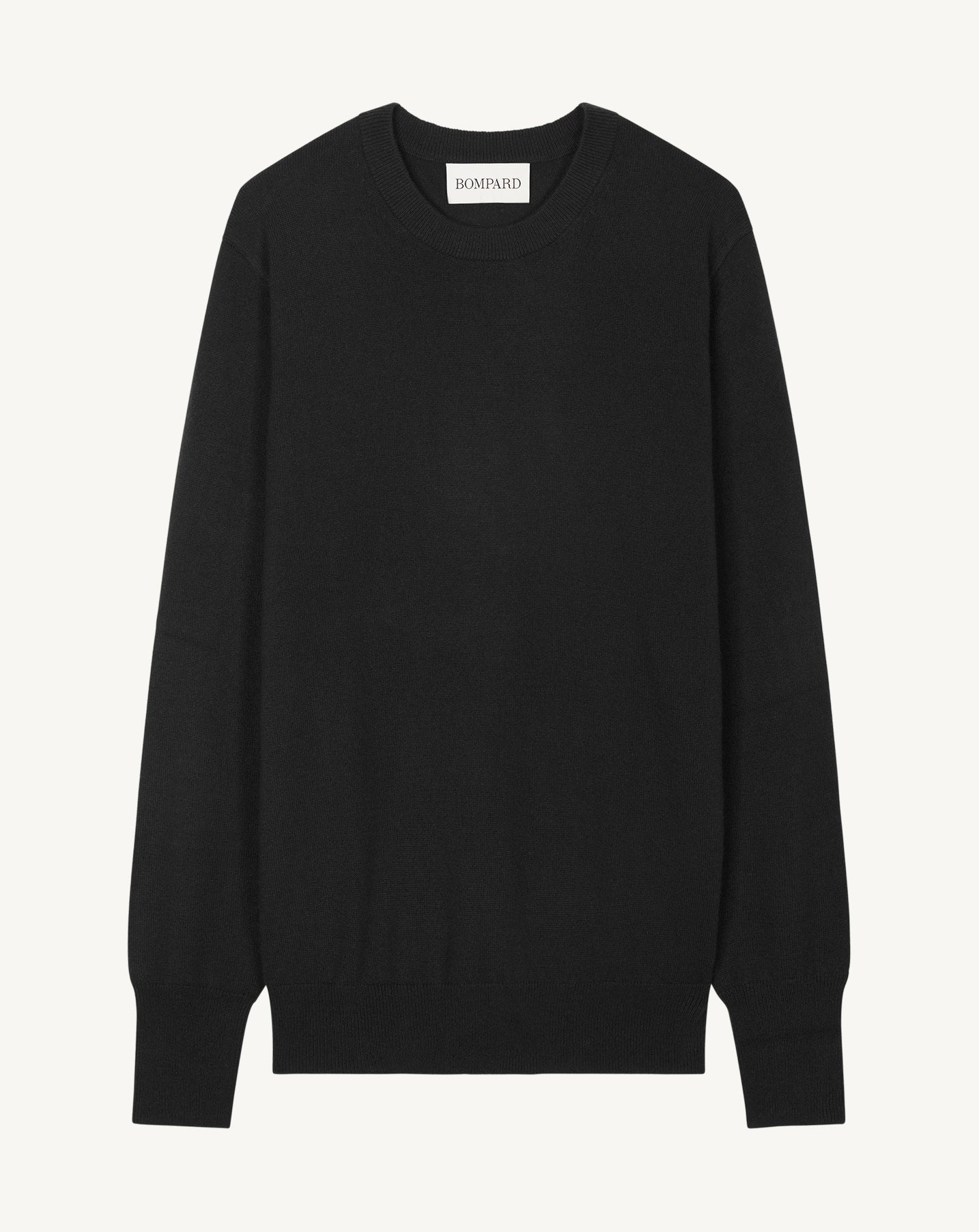 Pull col rond classique-NOIR-100% CACHEMIRE