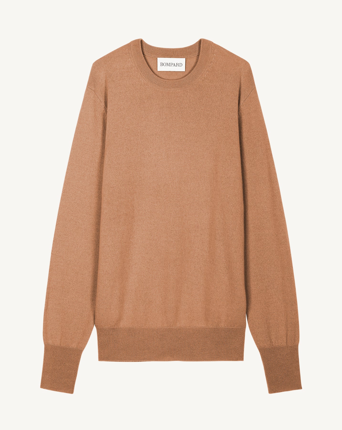 Pull col rond classique-CARAMEL-100% CACHEMIRE