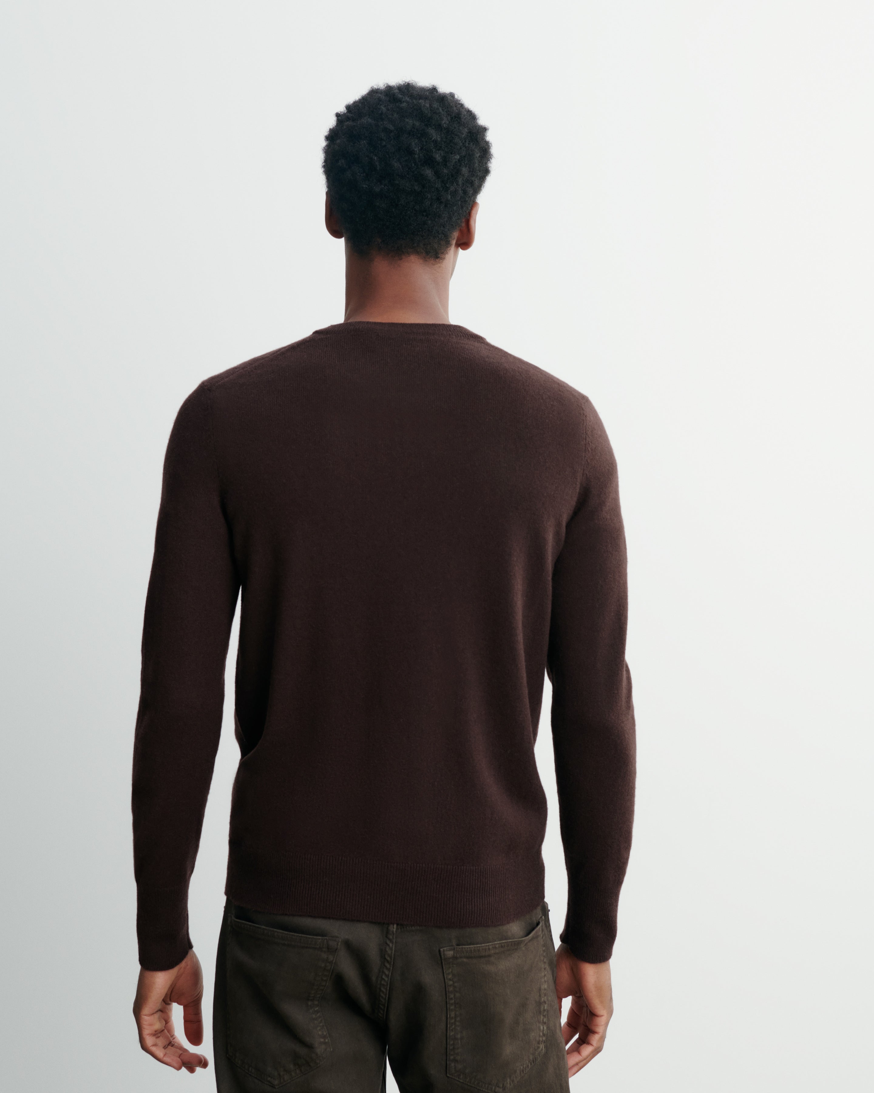 Pull col rond classique-CHOCOLAT-100% cachemire