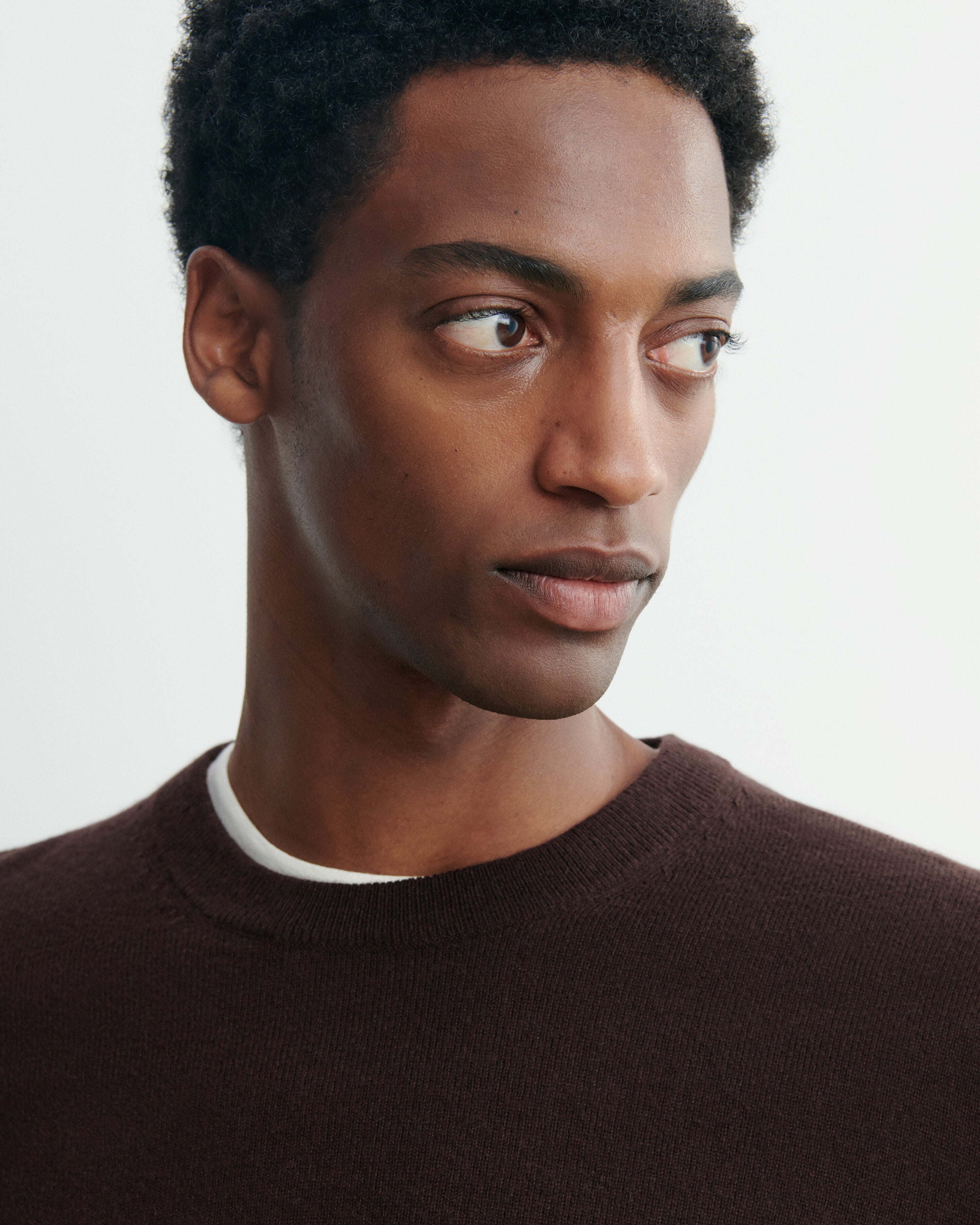 Pull col rond classique-CHOCOLAT-100% cachemire