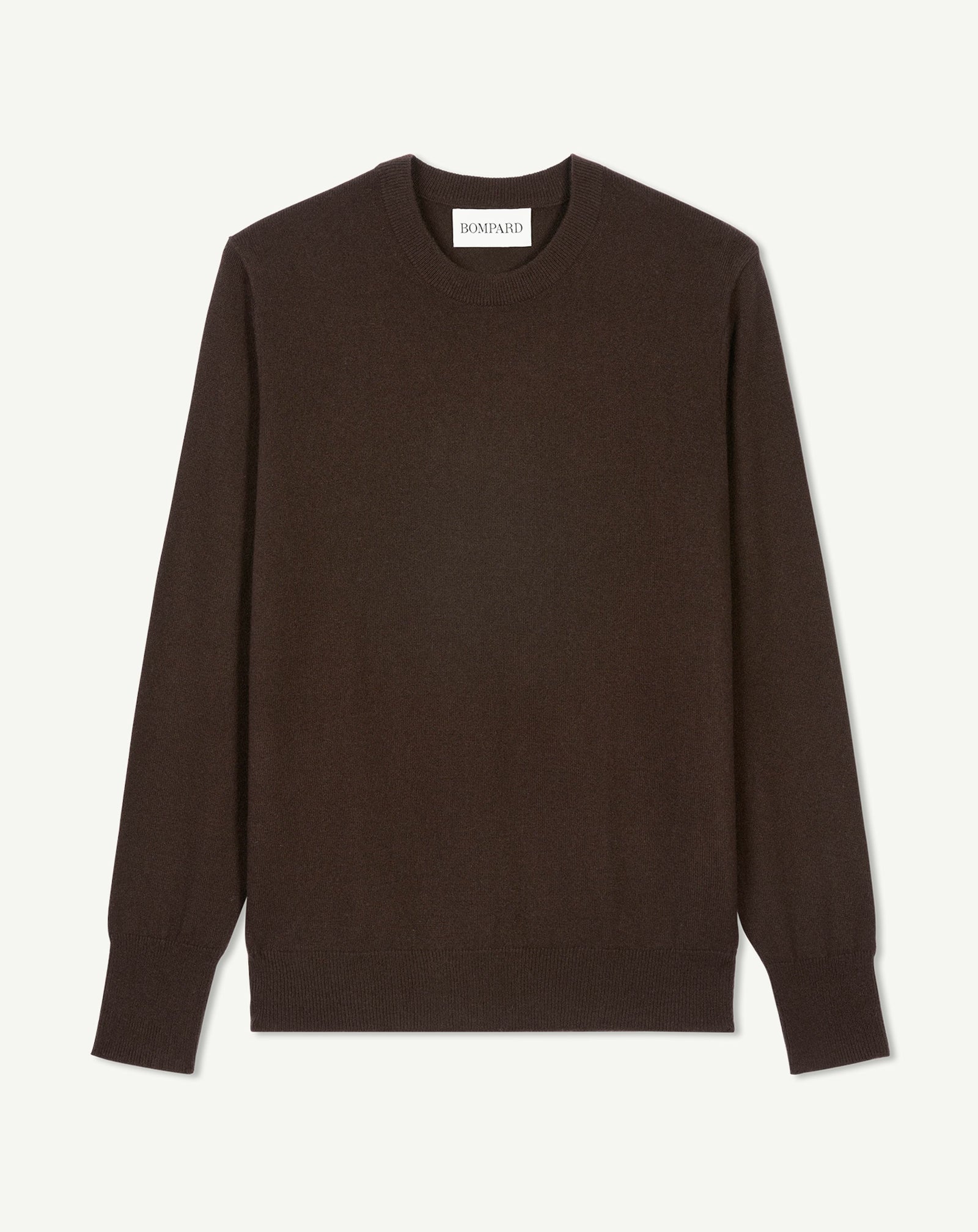 Pull col rond classique-CHOCOLAT-100% cachemire