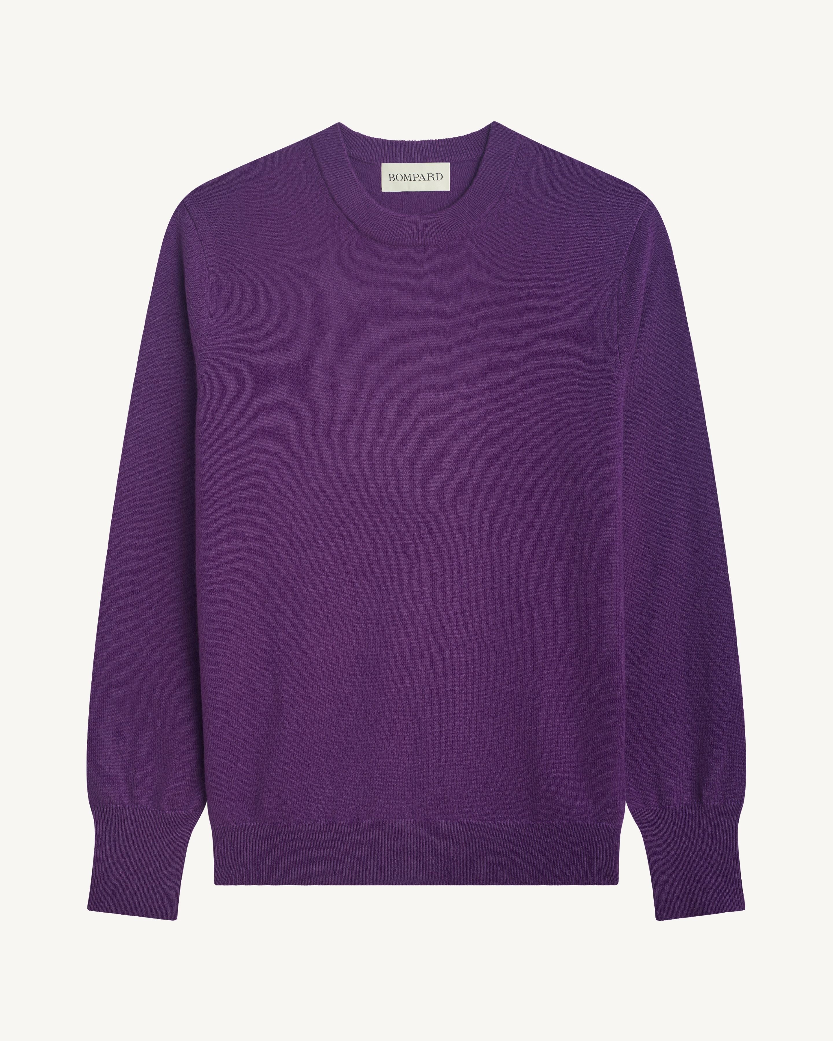 Pull col rond classique-CYCLAMEN-100% cachemire