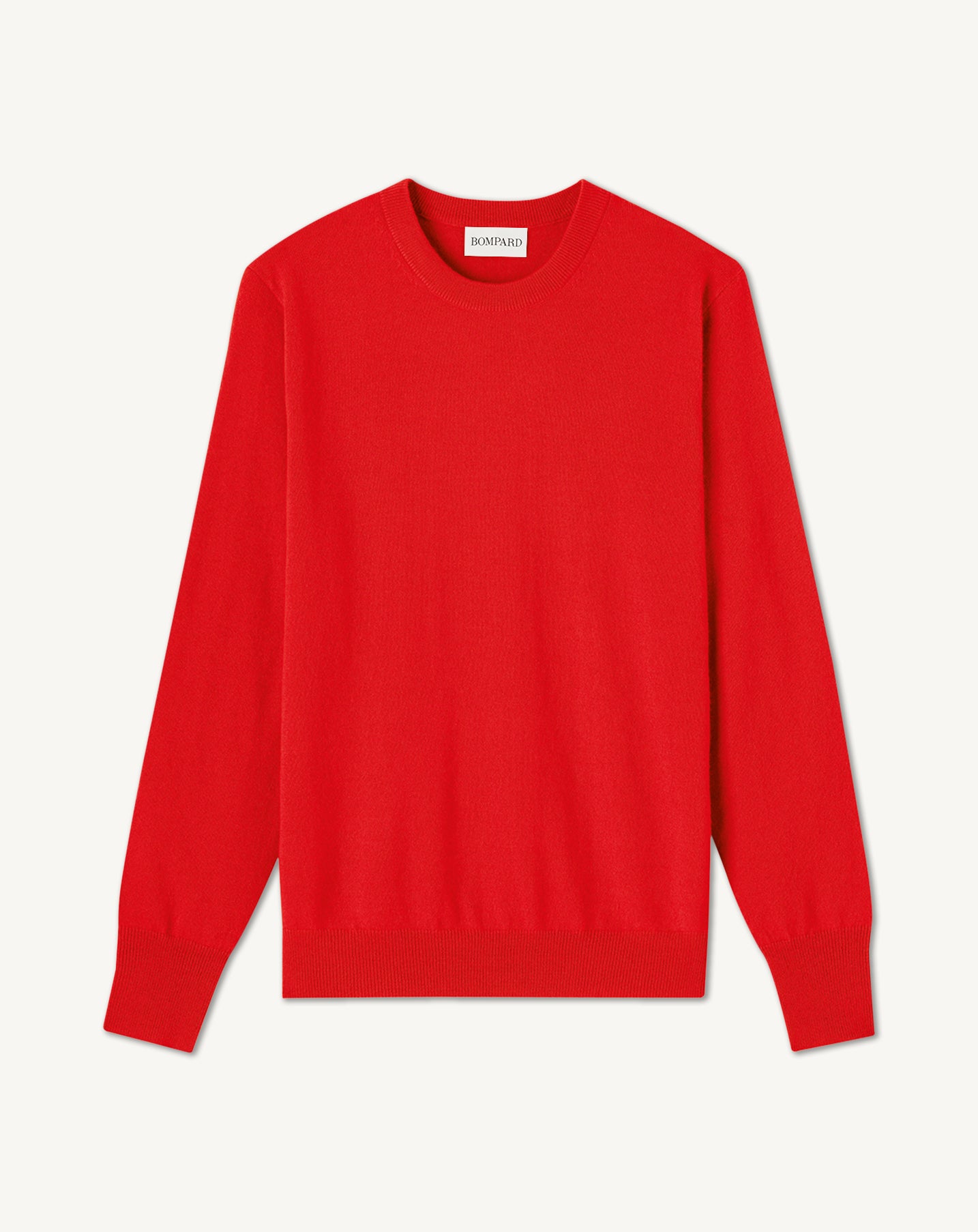 Pull col rond classique-ROUGE GORGE-100% cachemire