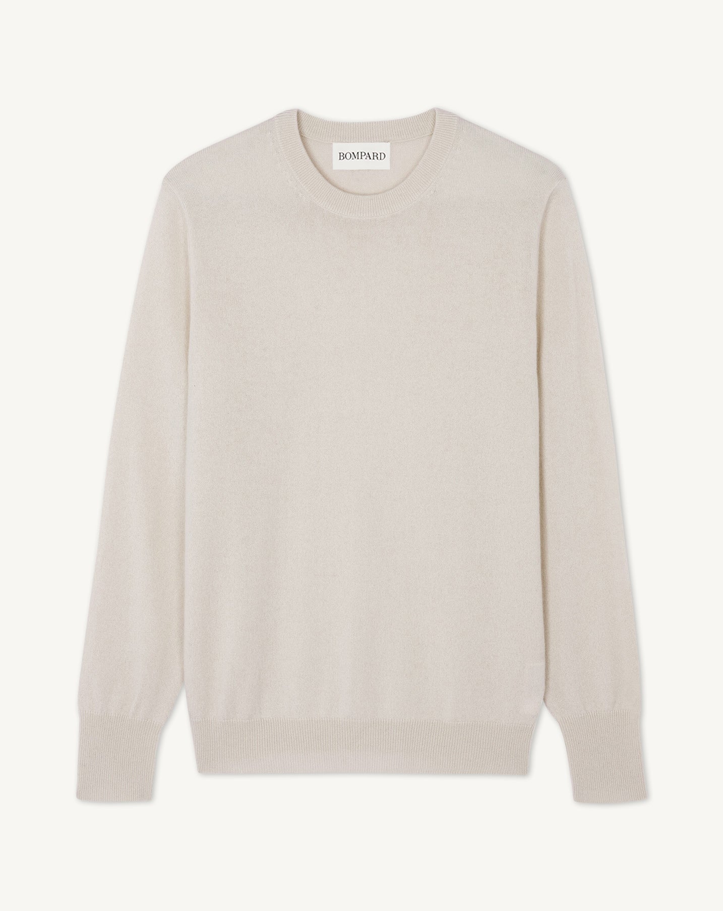 Pull col rond classique-GRIS ARGENTE-100% cachemire