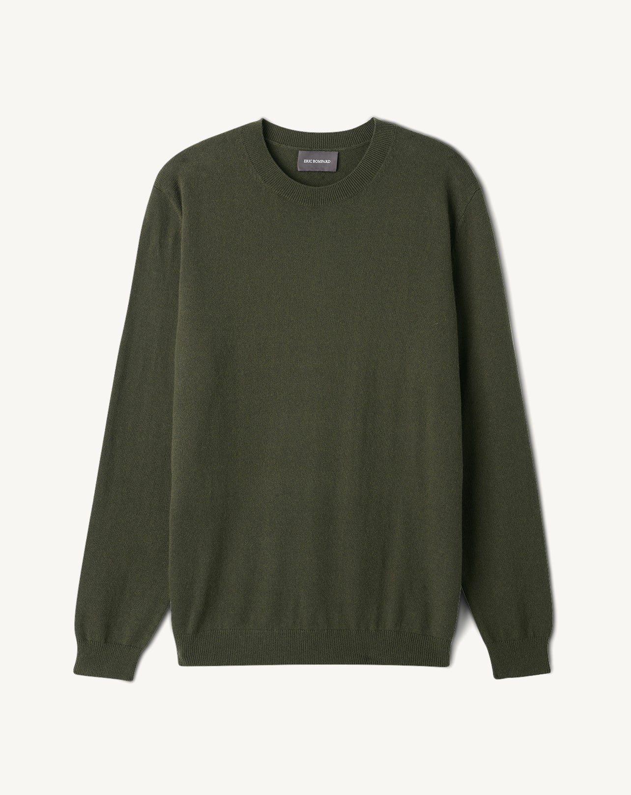 Pull col rond classique-KAKI OMBRE-100% CACHEMIRE