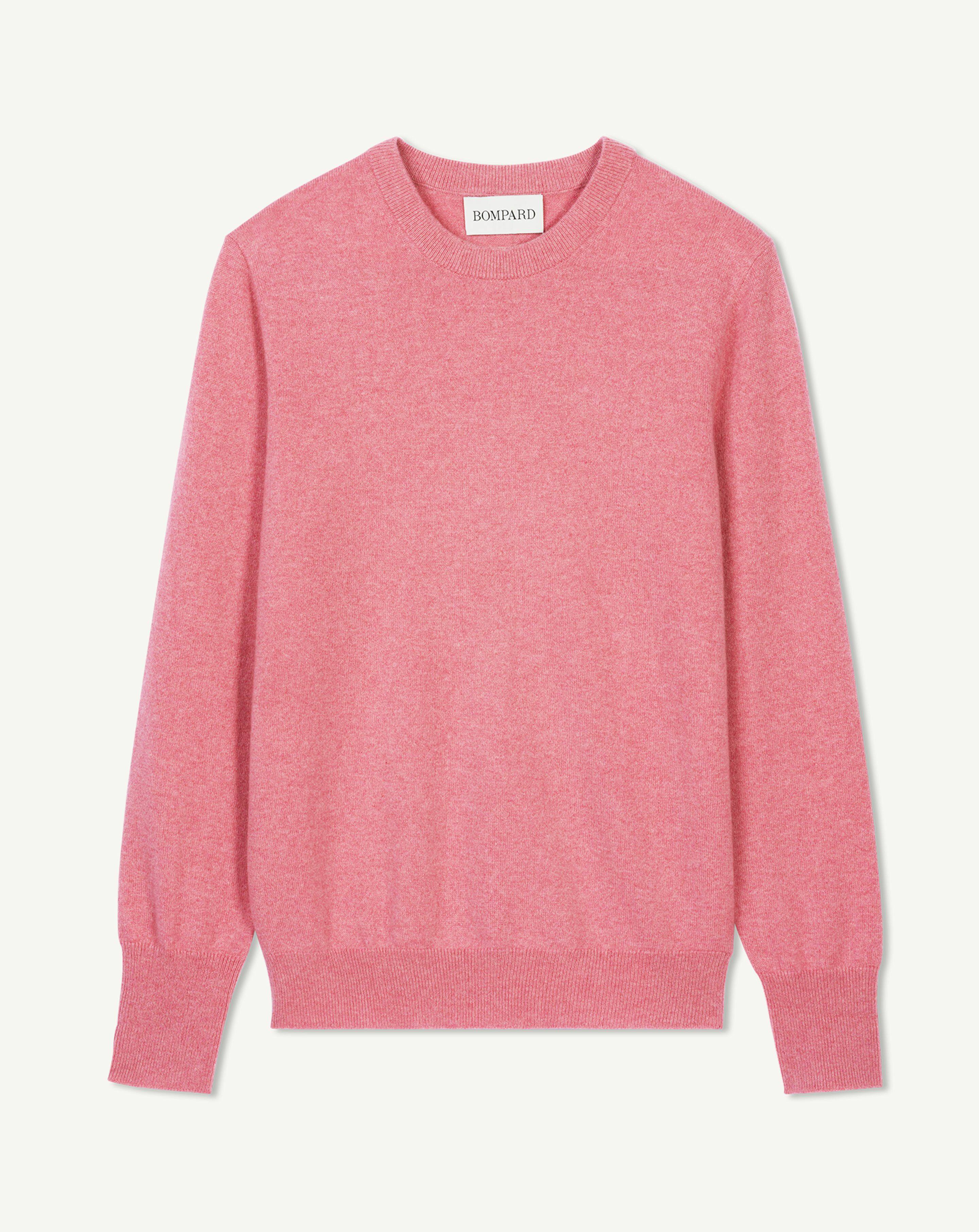 Pull col rond classique-ROSE CAMEO-100% cachemire