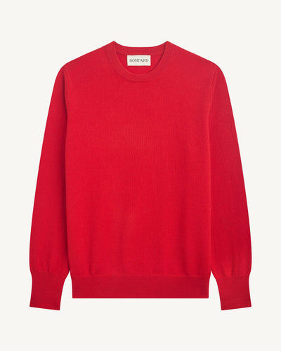 Pull col rond classique-ROUGE QUARANTE-100% cachemire