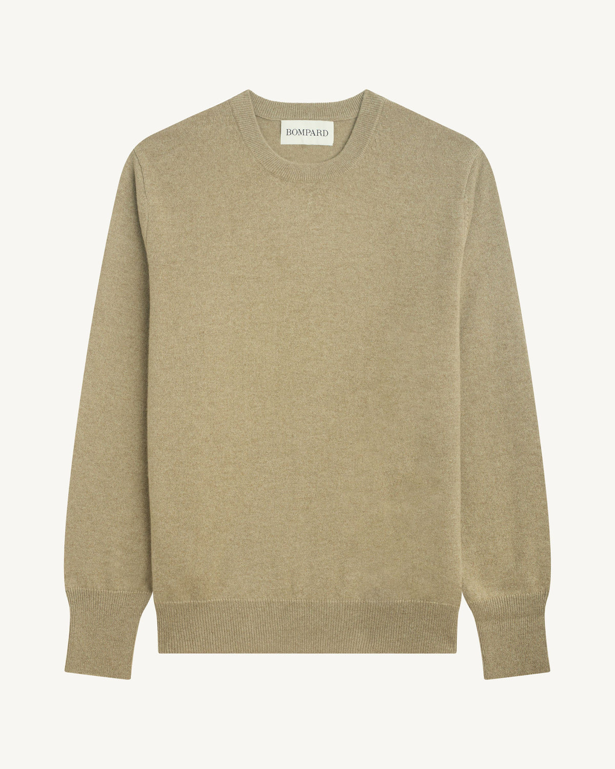 Pull col rond classique-BEIGE CENDRE-100% cachemire