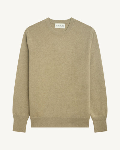 Pull col rond classique-BEIGE CENDRE-100% cachemire