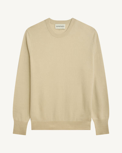 Pull col rond classique-ECRU VINTAGE-100% cachemire