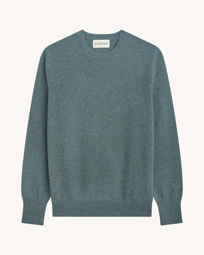Pull col rond classique-BLEU GRANIT-100% cachemire