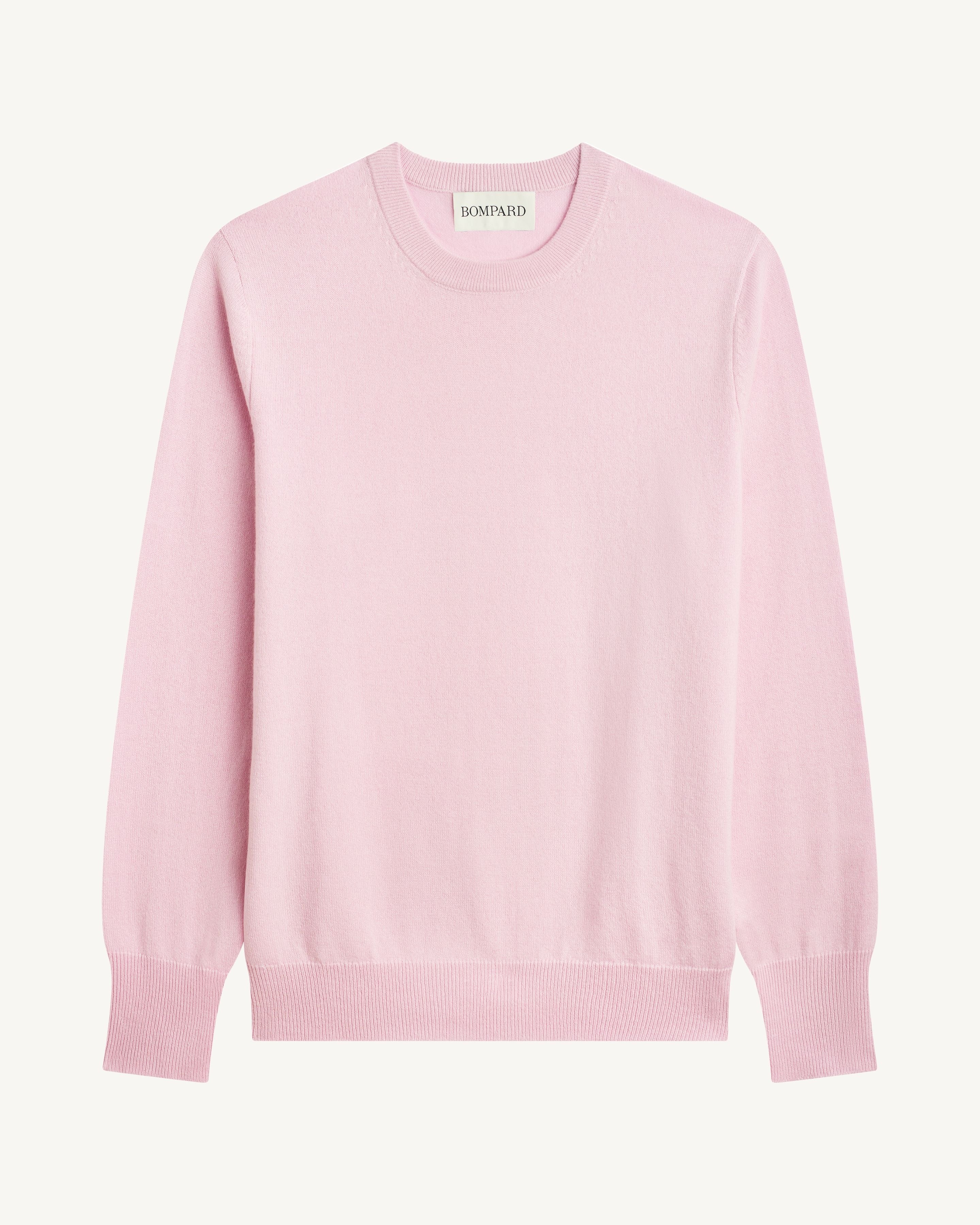 Pull col rond classique-ROSE QUARTZ-100% cachemire