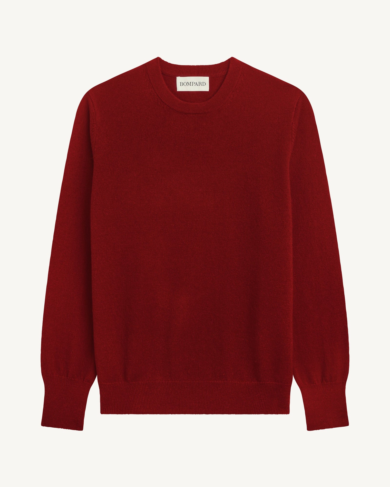 Pull col rond classique-ROUGE D'ORIENT-100% cachemire