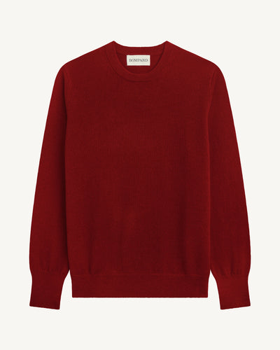 Pull col rond classique-ROUGE D'ORIENT-100% cachemire