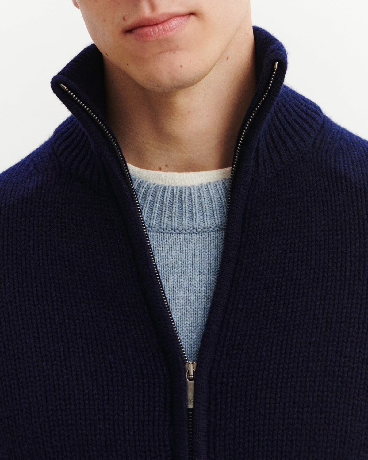 Blouson 12 fils-MARINE-100% cachemire