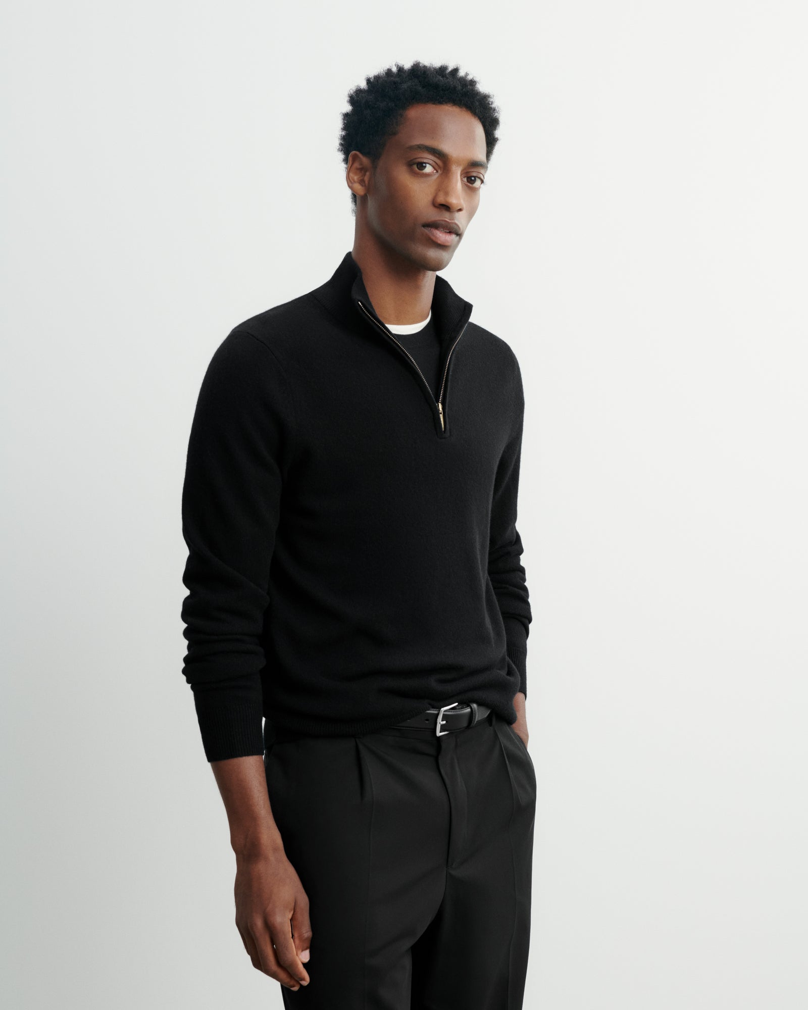 Pull camionneur-NOIR-100% cachemire