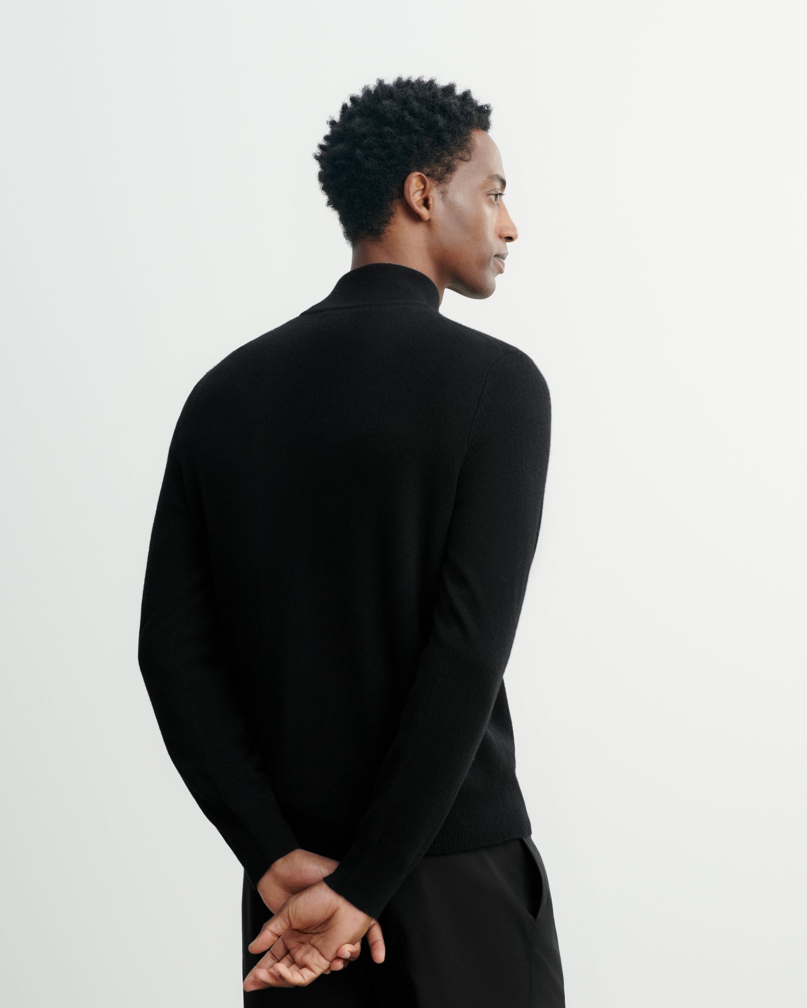 Pull camionneur-NOIR-100% cachemire