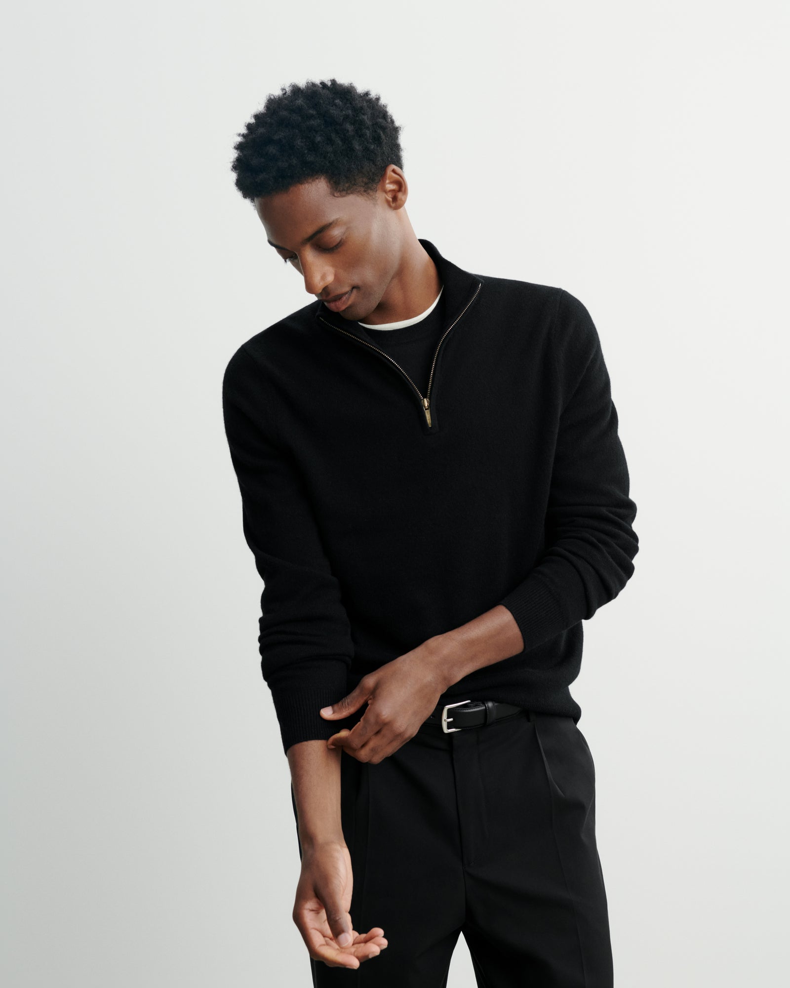 Pull camionneur-NOIR-100% cachemire