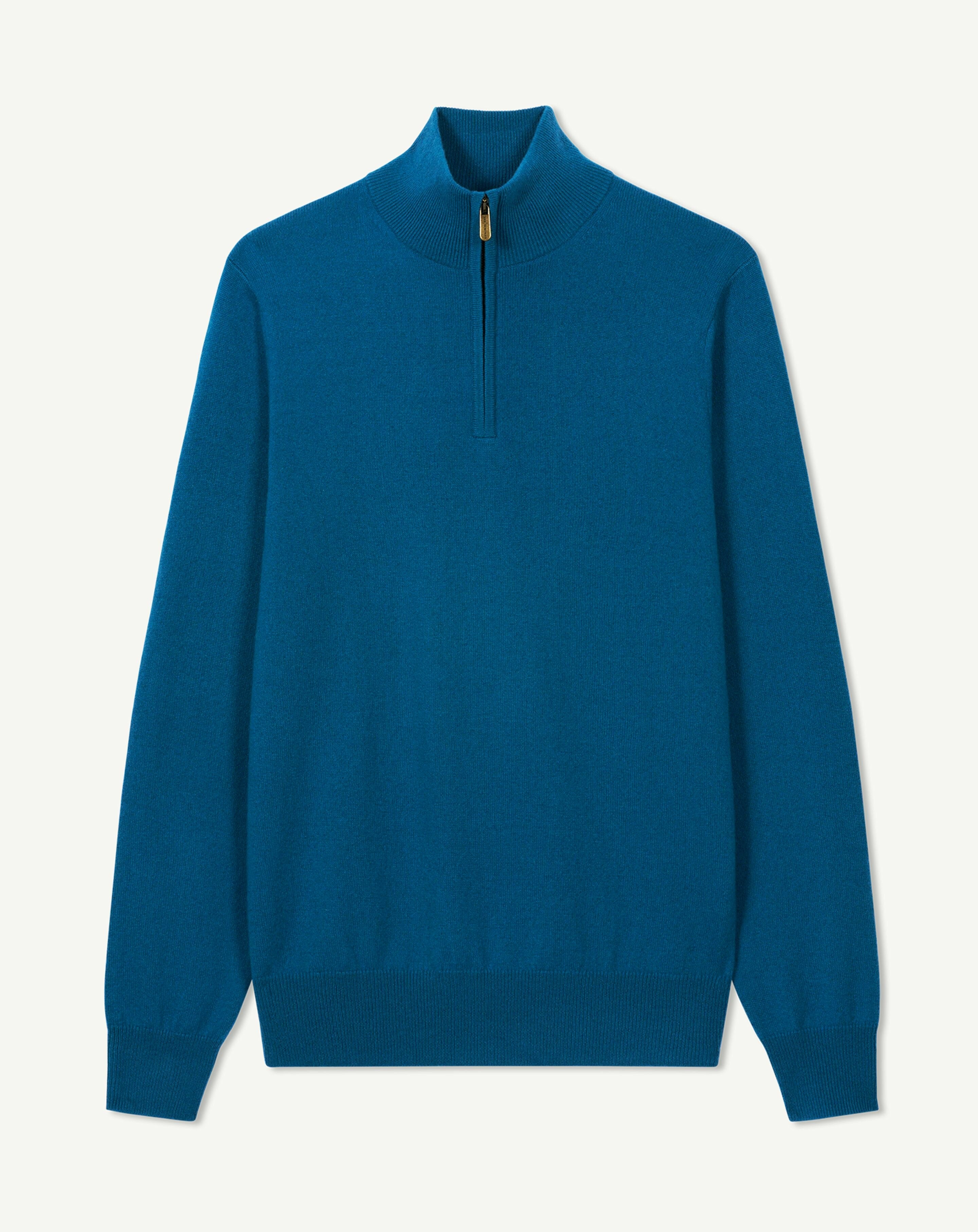 Pull camionneur-BLEU PETROLE-100% cachemire
