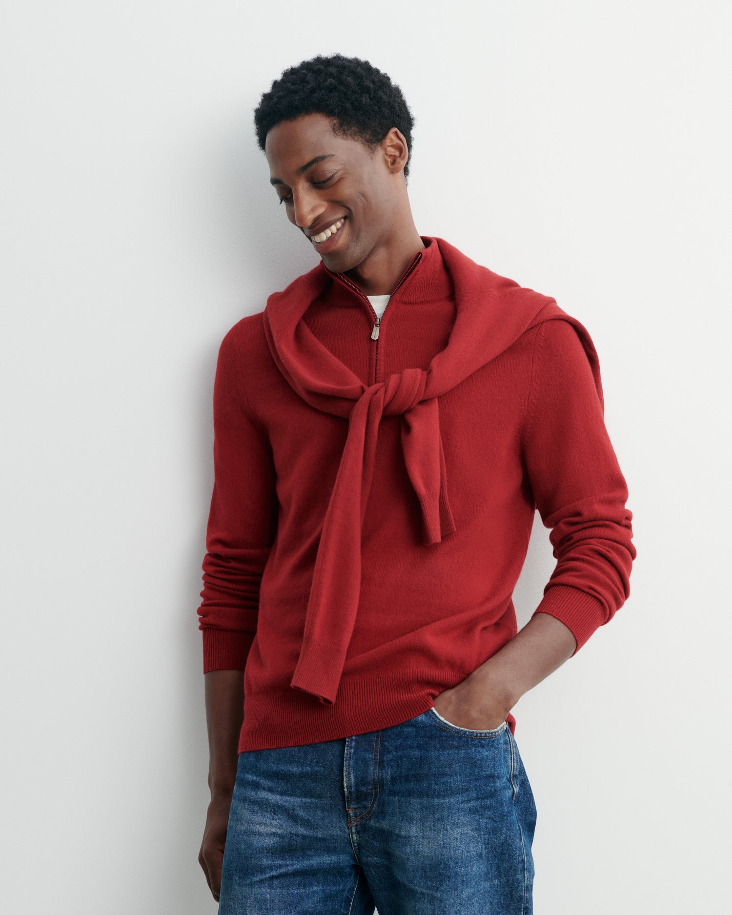 Pull camionneur-ROUGE TANGO-100% cachemire