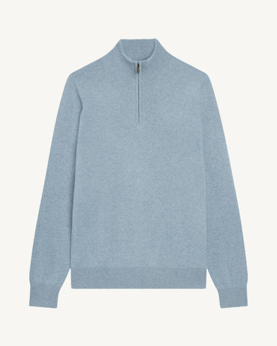 Pull camionneur-BLEU GLACIER-100% cachemire