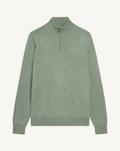 Pull camionneur-VERT DE GRIS-100% cachemire