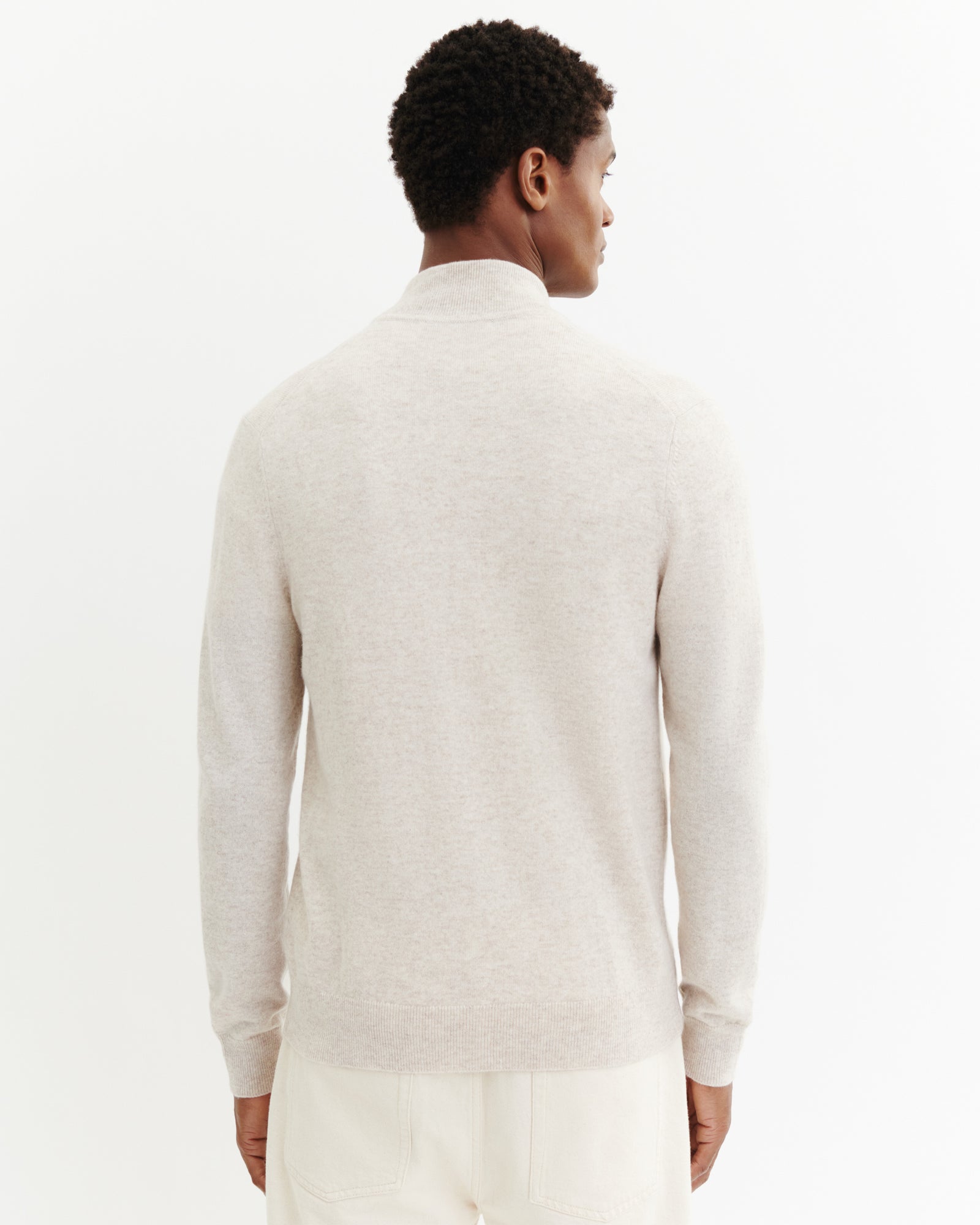 Gilet zippé-TOURTERELLE-100% cachemire