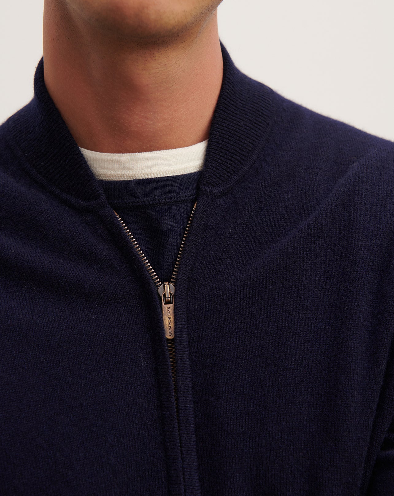 Teddy zippé-MARINE-100% cachemire