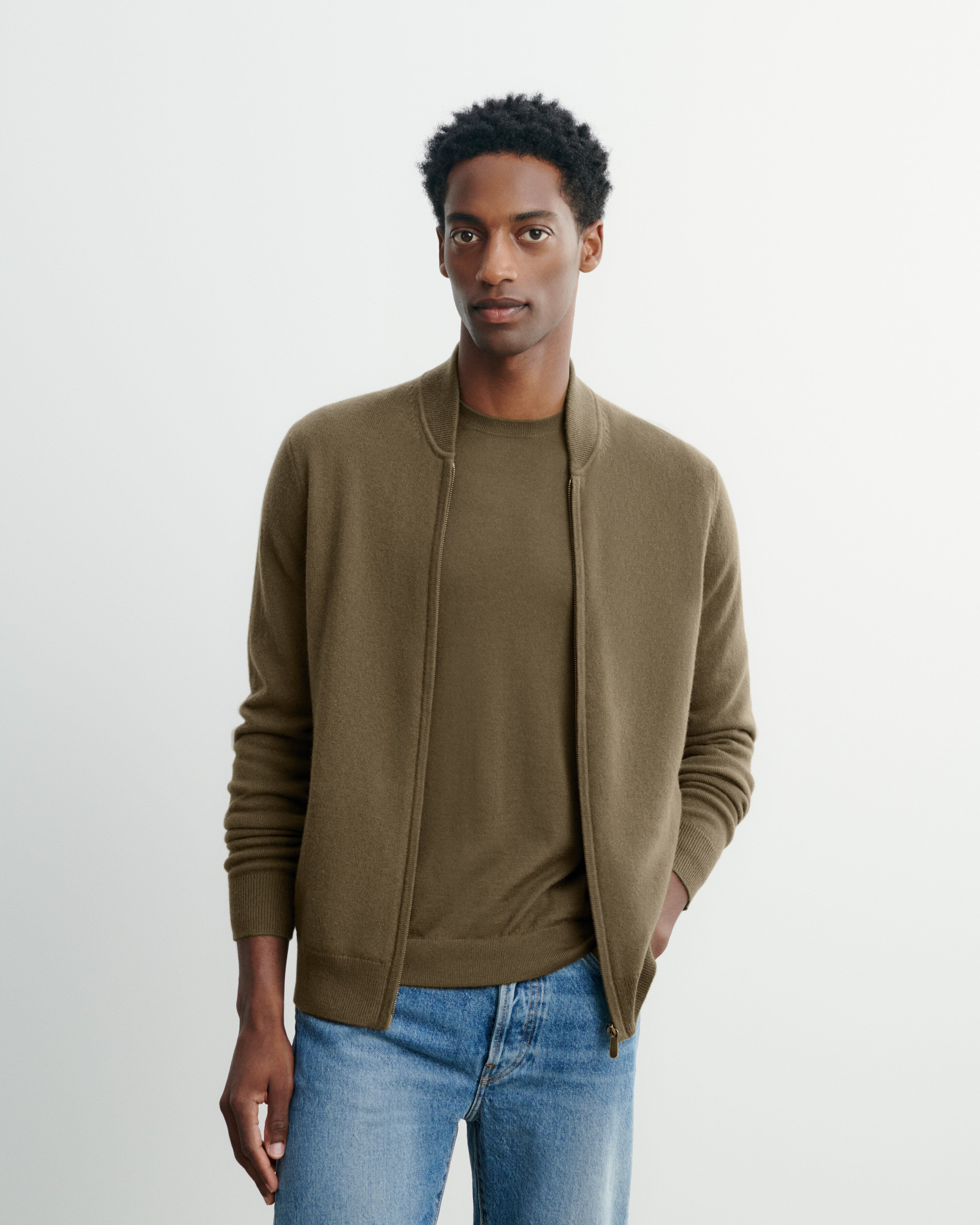 Gilet zippé-BRONZE-100% cachemire