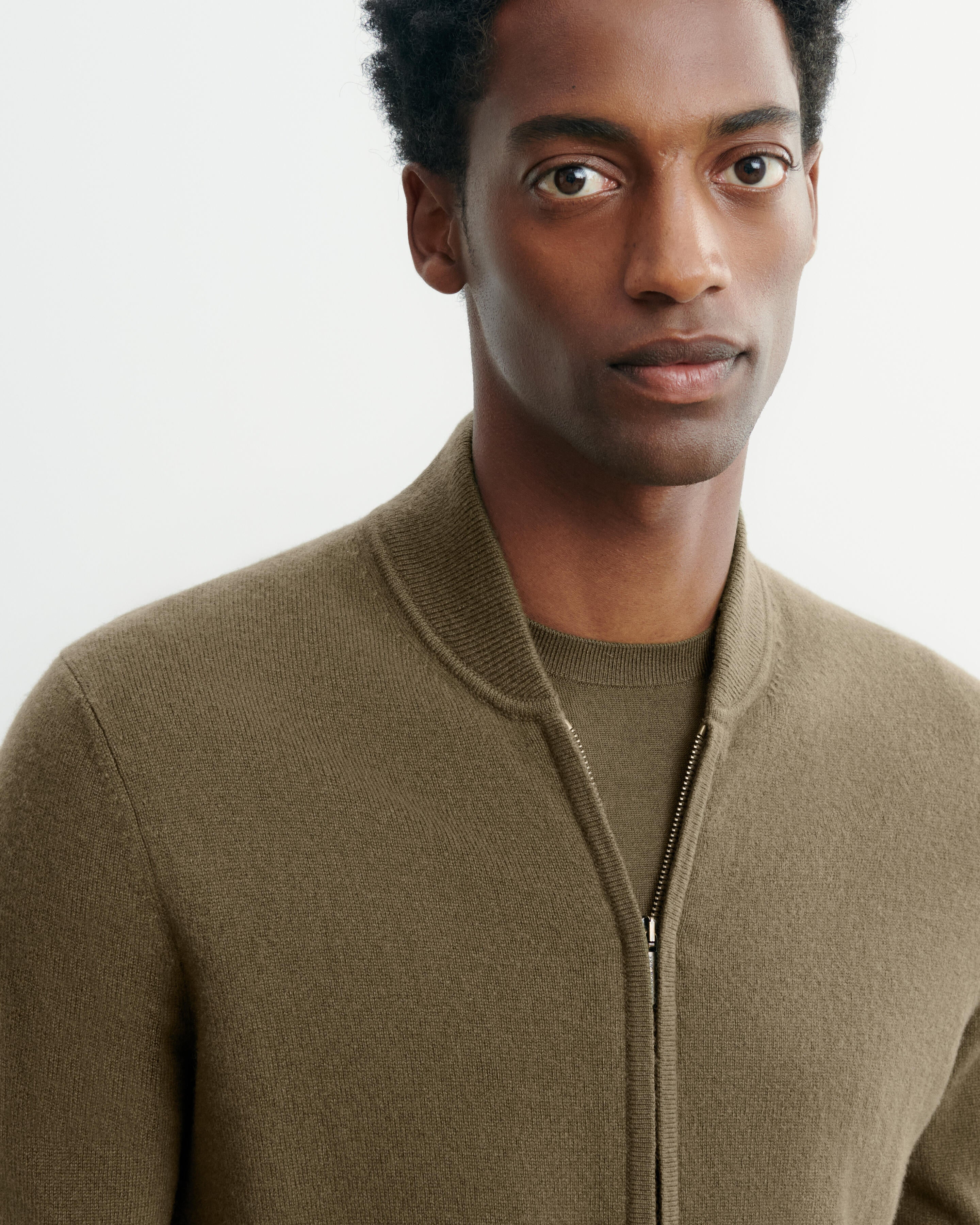 Gilet zippé-BRONZE-100% cachemire