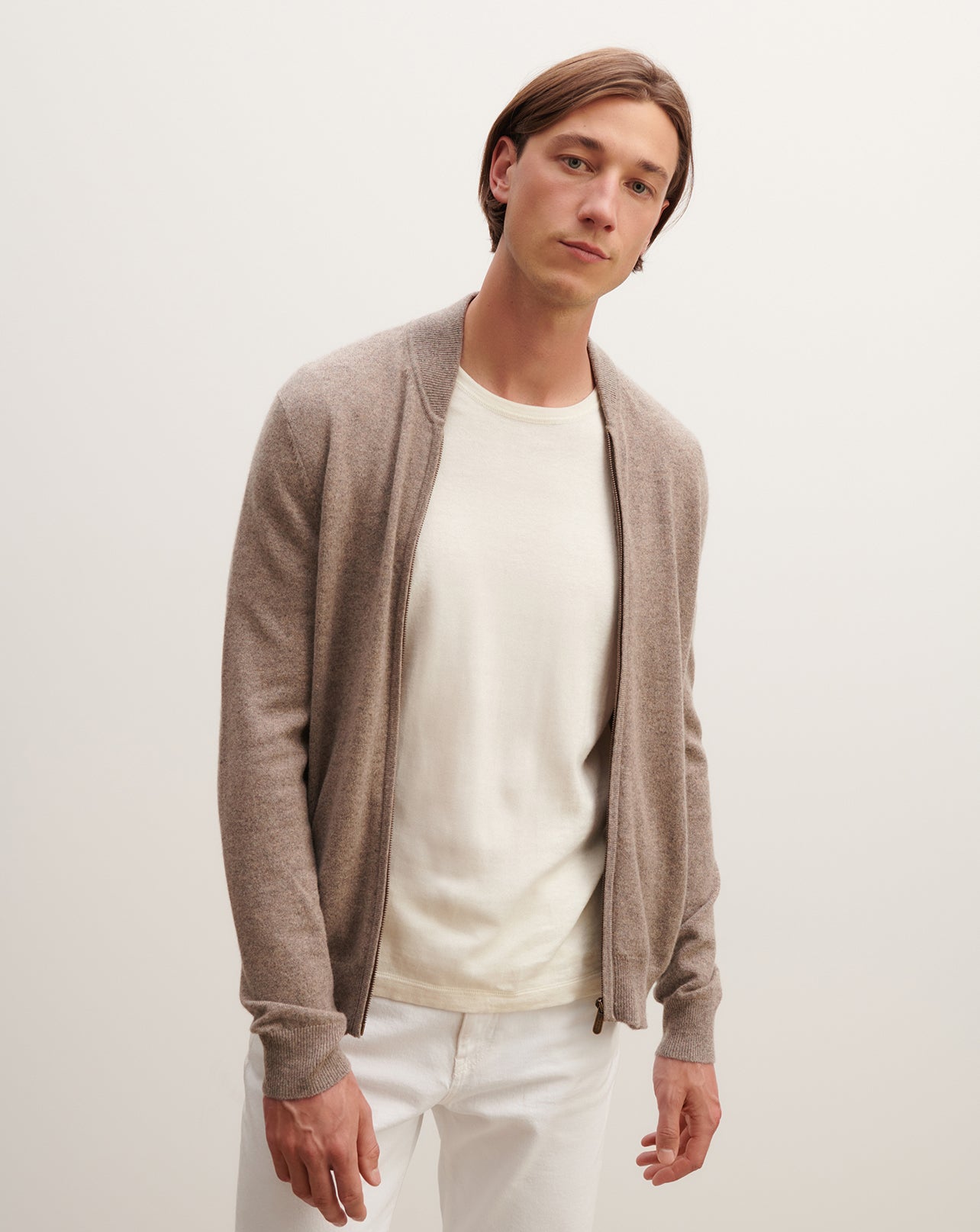 Gilet zippé-MILLET-100% cachemire