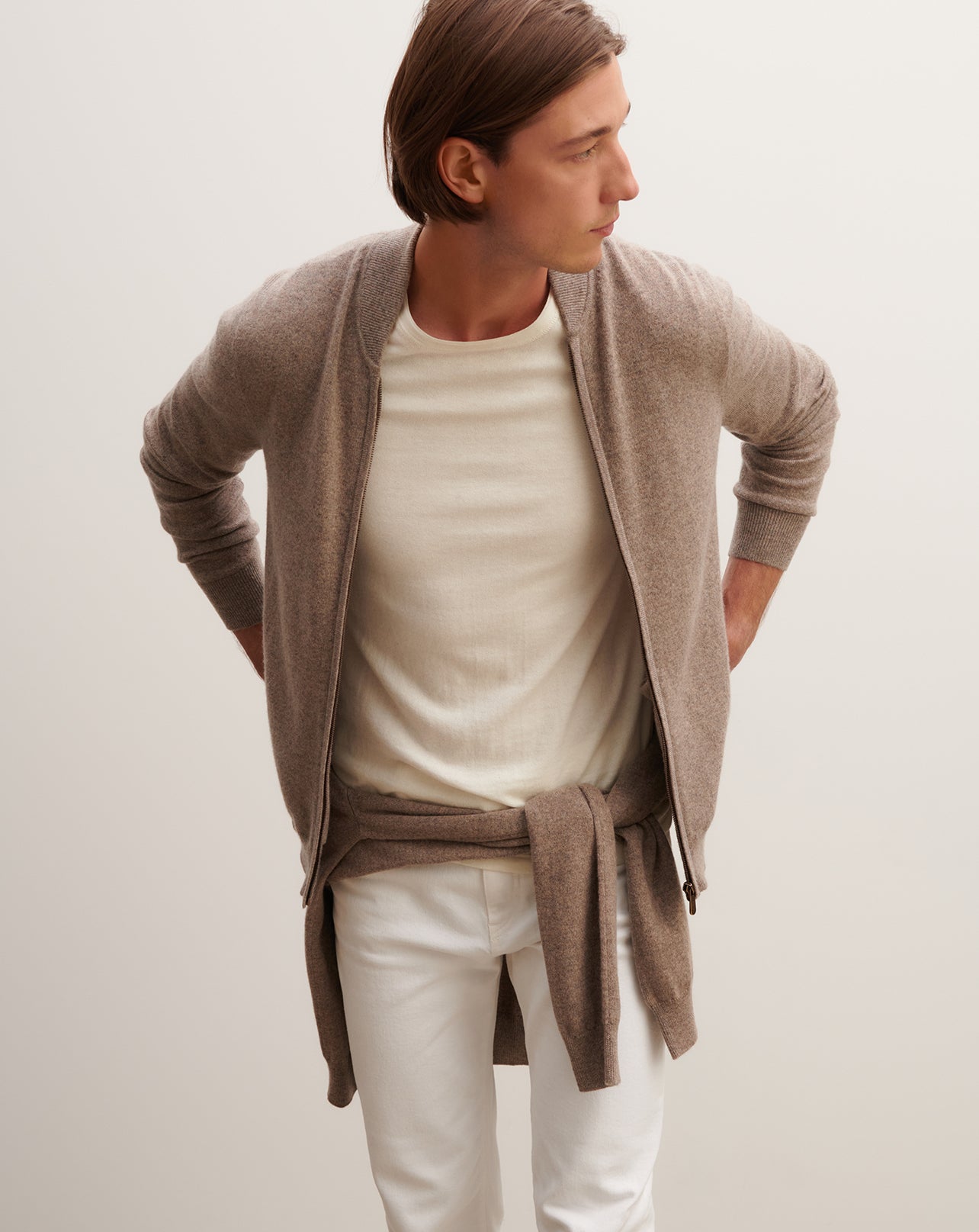 Gilet zippé-MILLET-100% cachemire