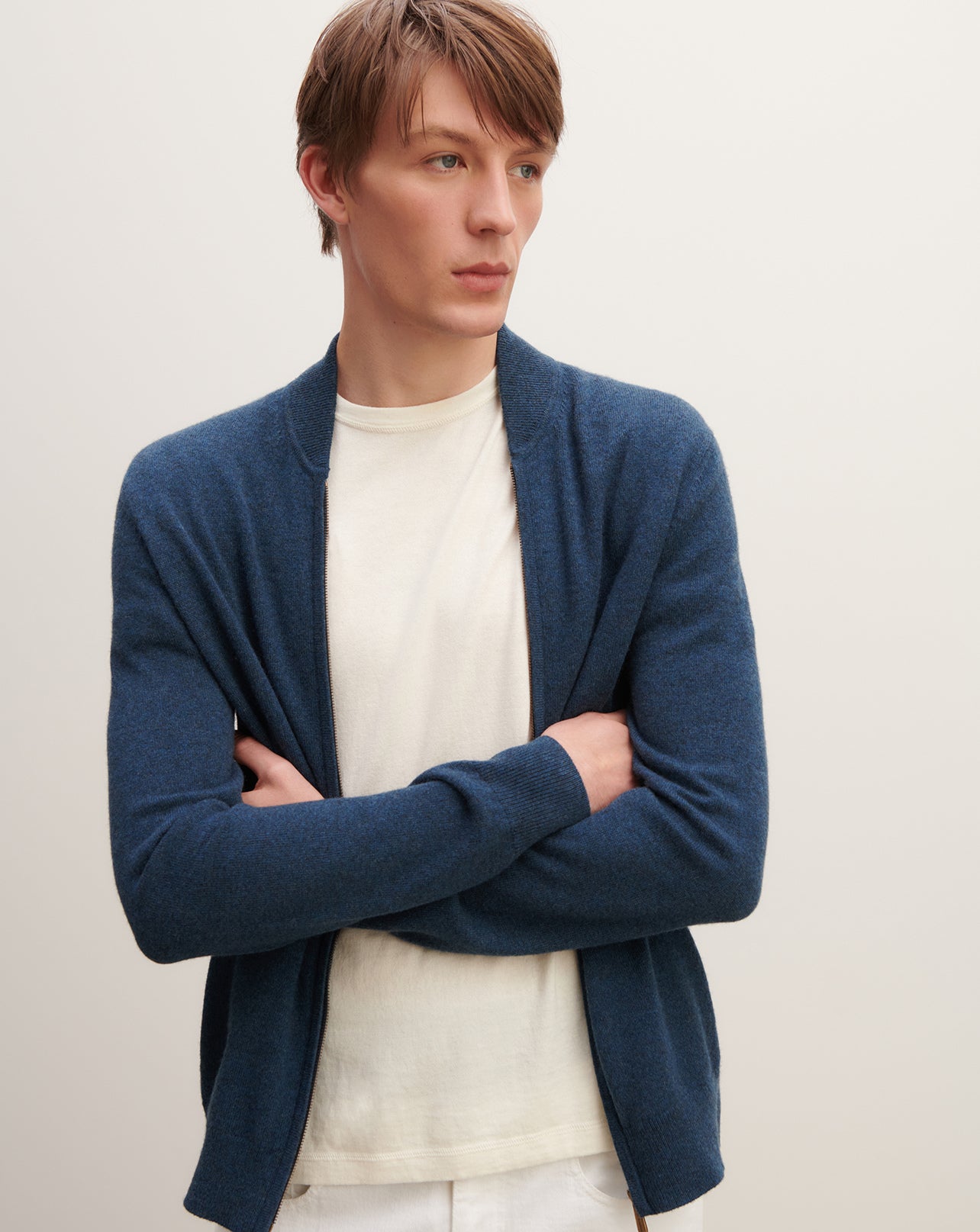 Gilet zippé-AIZOME-100% cachemire