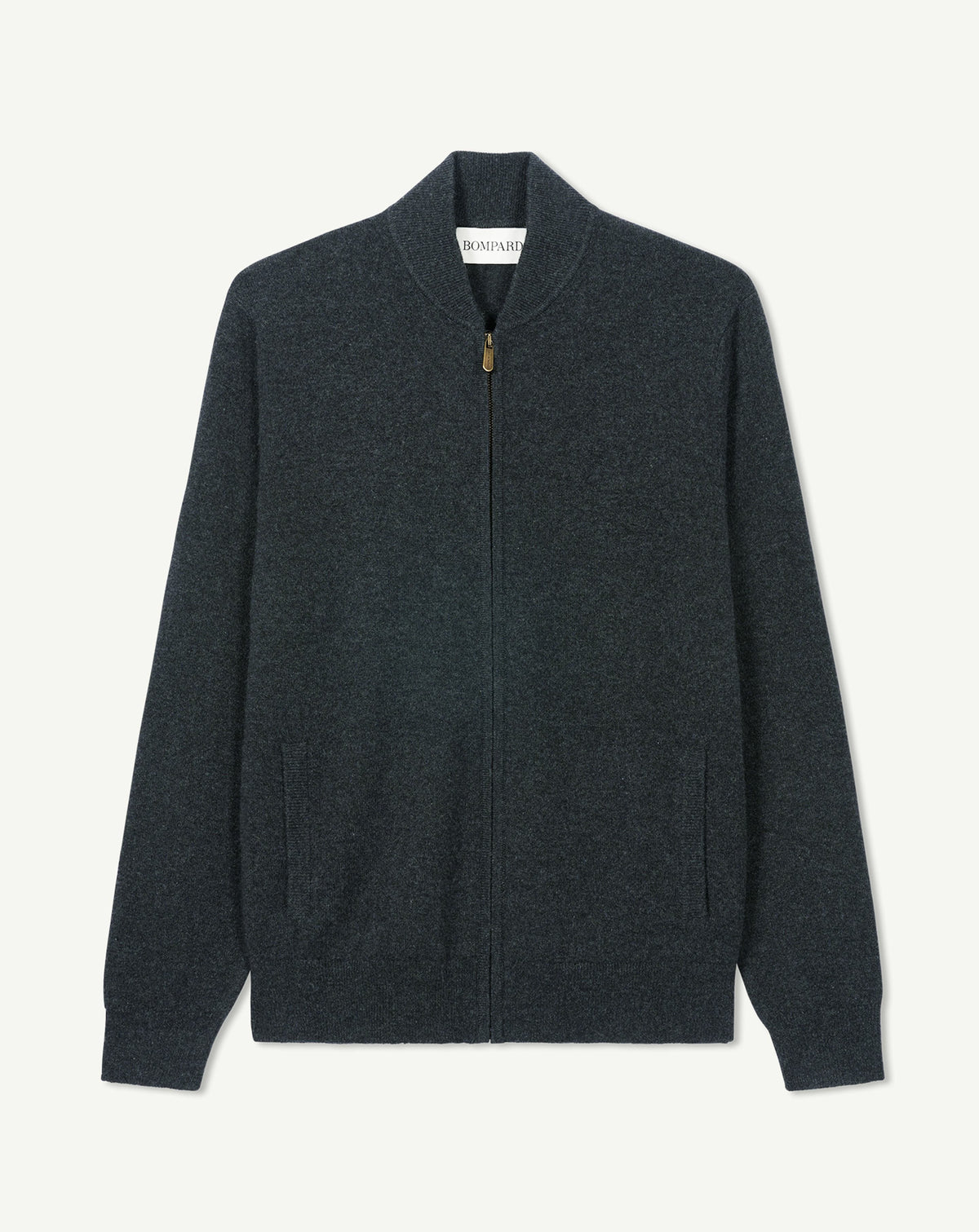 Gilet zippé-CHARBON-100% cachemire