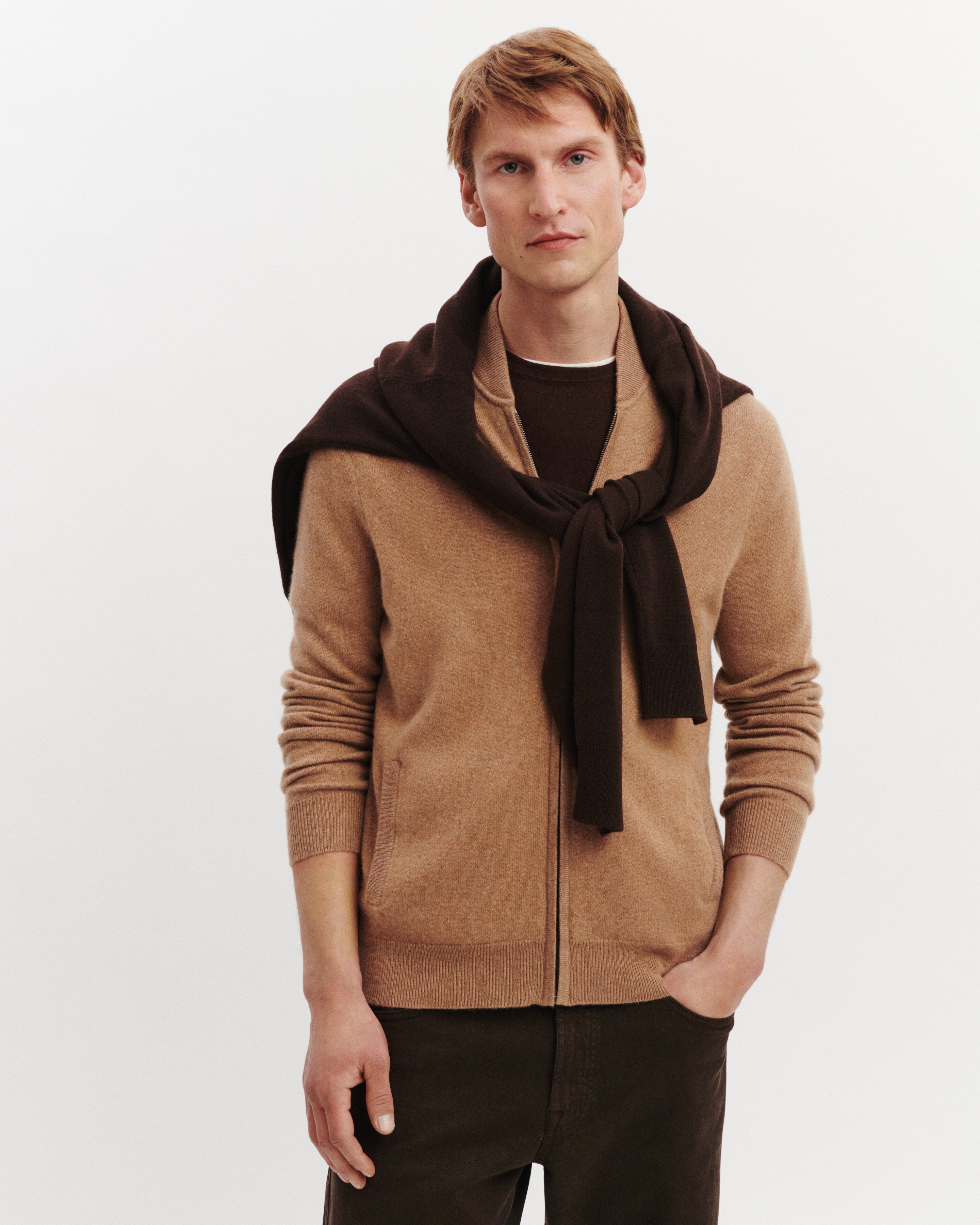 Gilet zippé-KRAFT-100% cachemire
