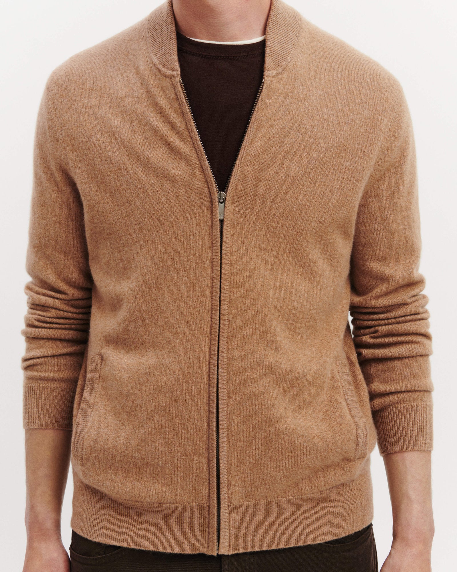Gilet zippé-KRAFT-100% cachemire