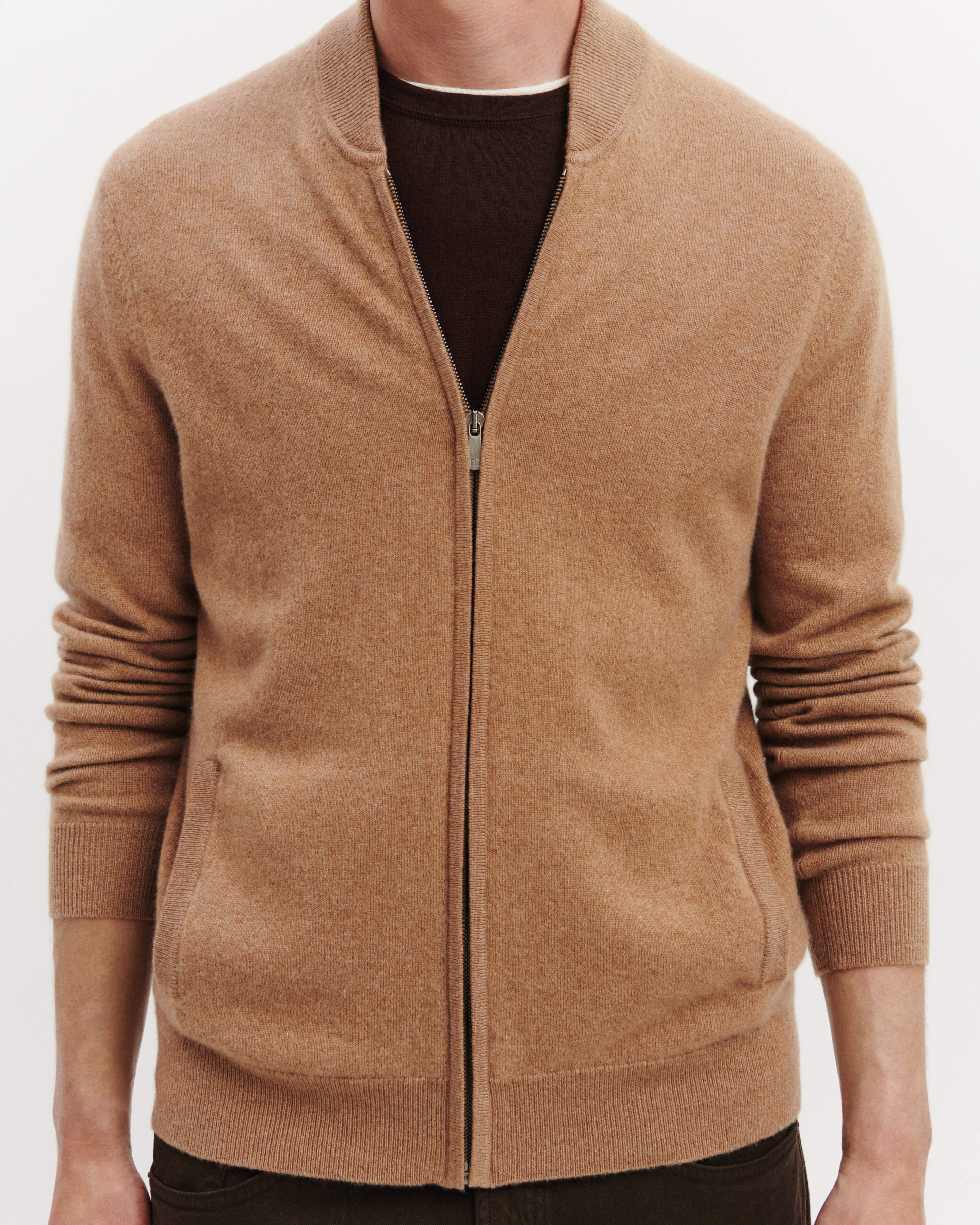 Gilet zippé-KRAFT-100% cachemire