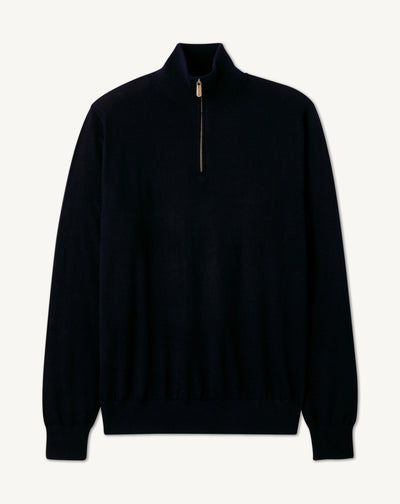 Pull col camionneur -NOIR-100% cachemire