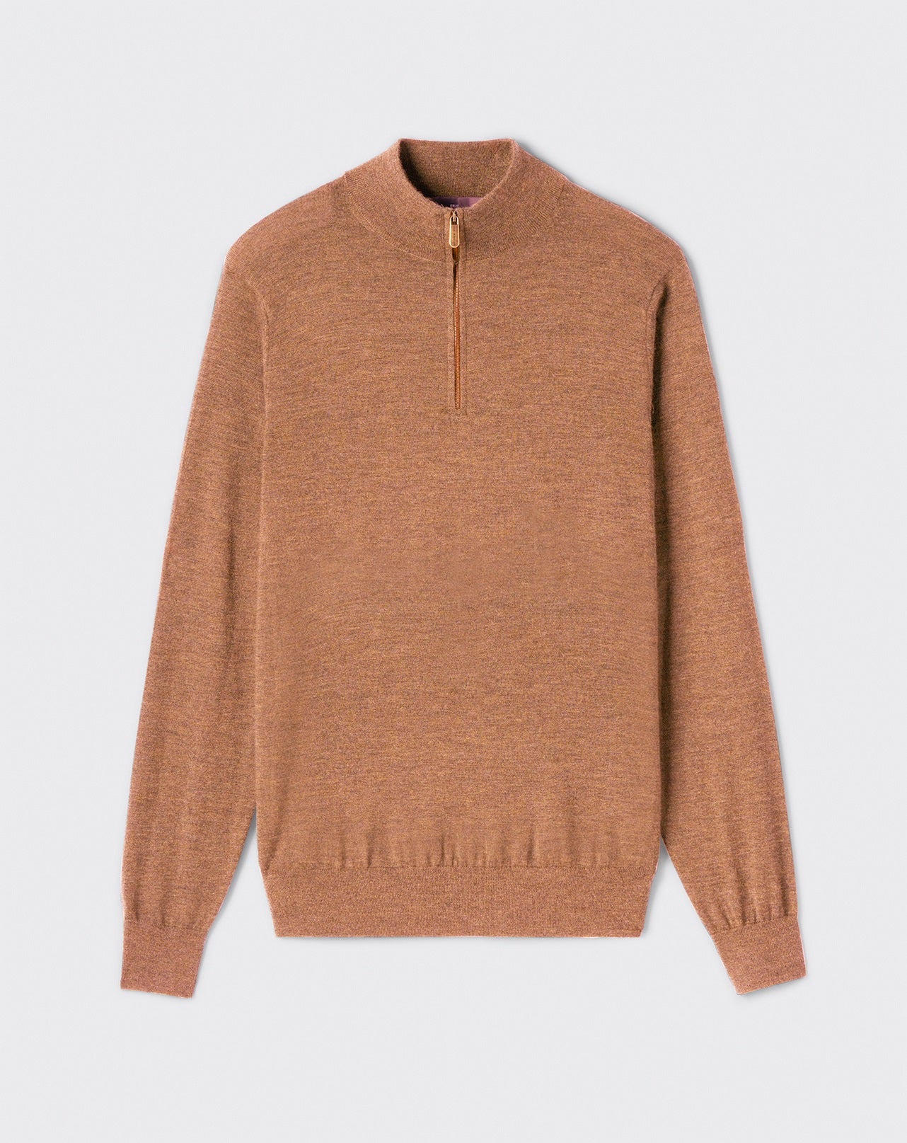 Pull col camionneur ultrafin-CARAMEL-100% CACHEMIRE