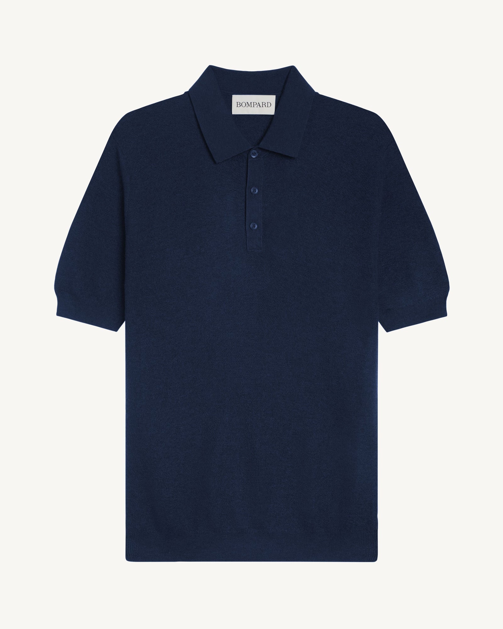 Polo piqué Flavio-MARINE-85% pima coton 15% cachemire