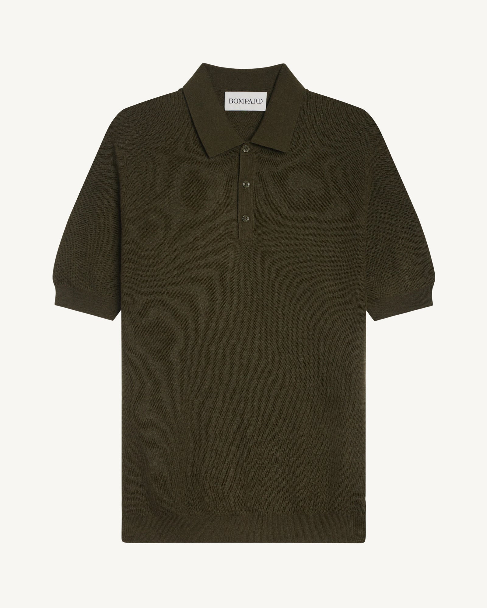 Polo piqué Flavio-OLIVE-85% pima coton 15% cachemire
