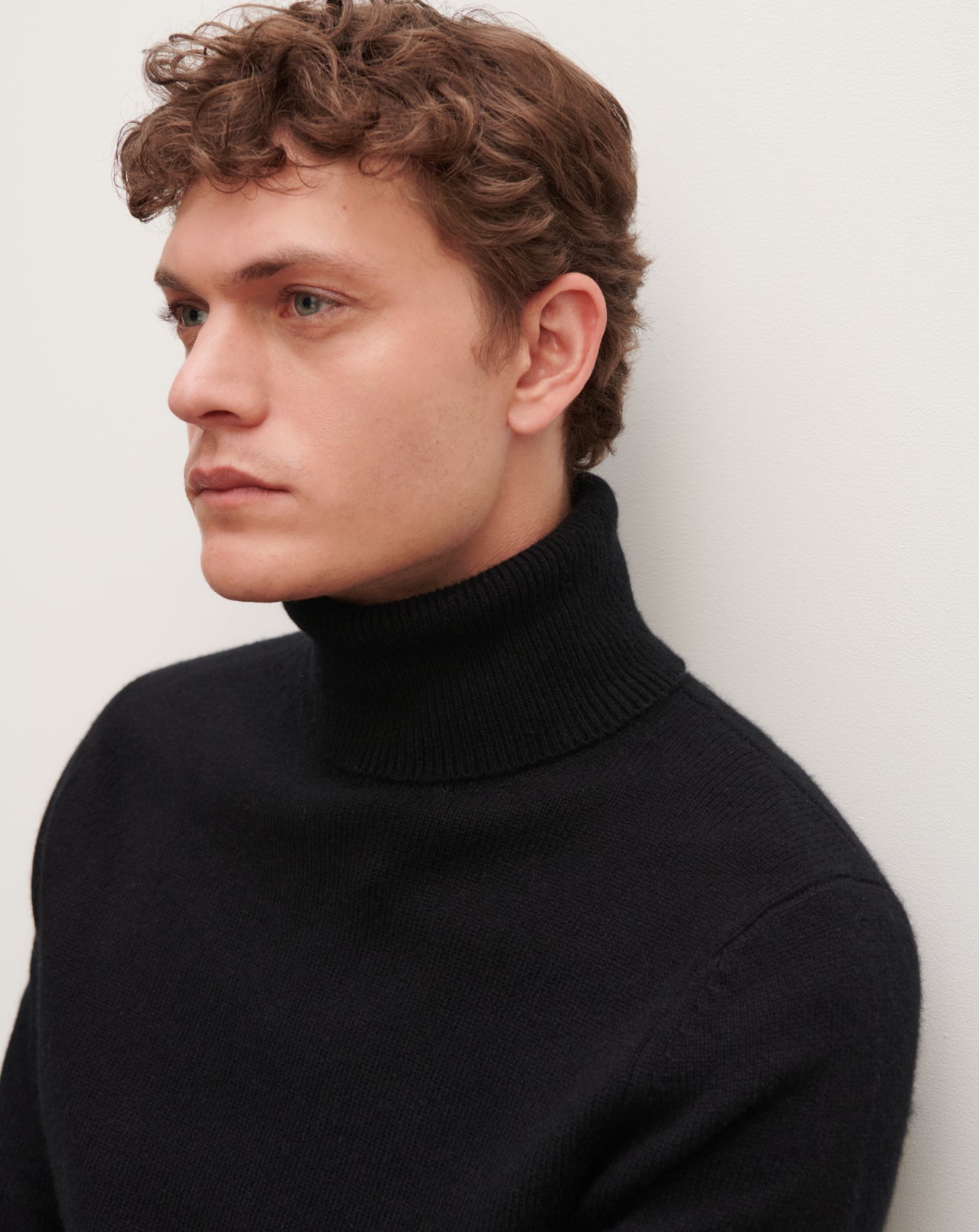 Pull col roulé-NOIR-100% CACHEMIRE