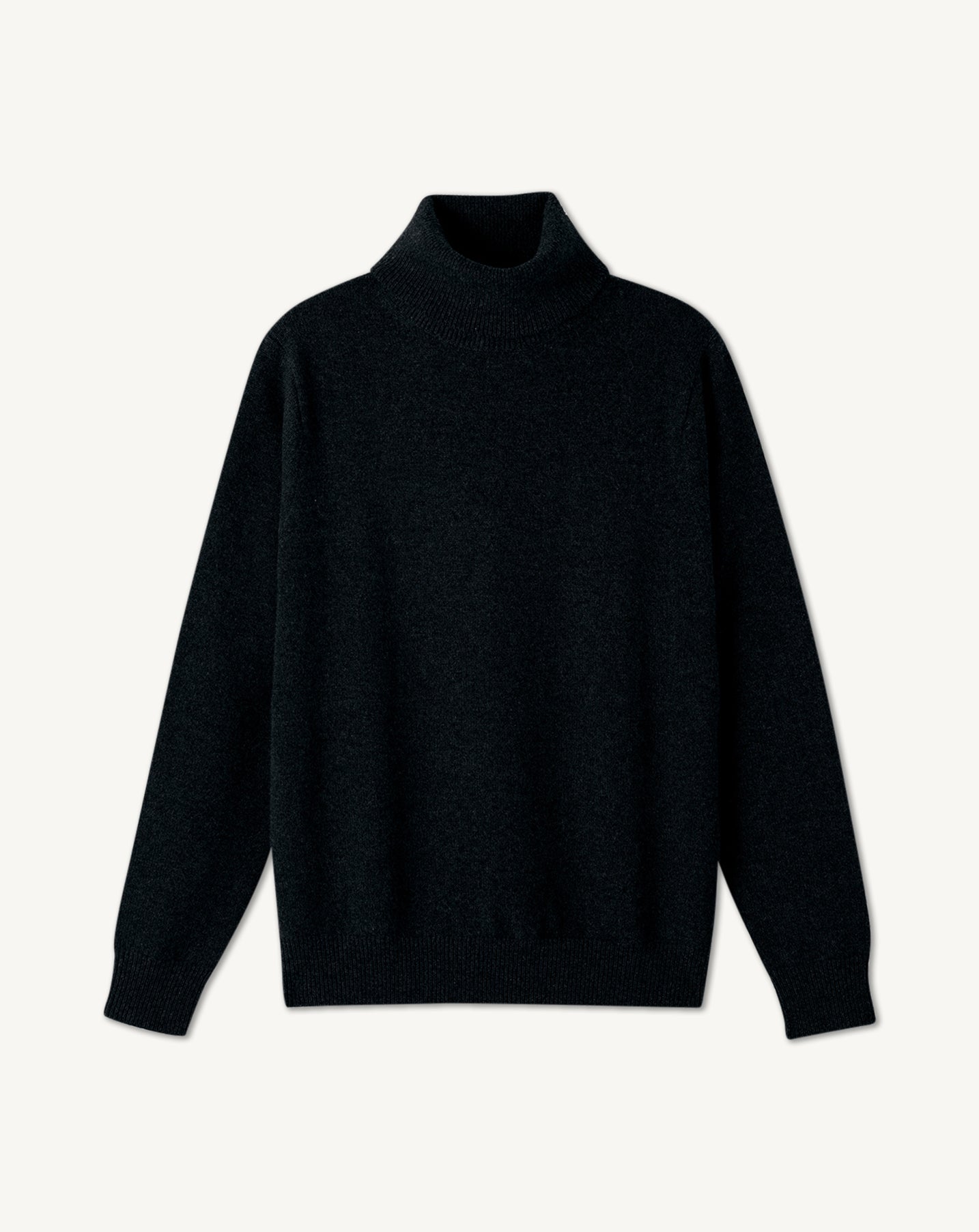 Col roulé 4 fils-NOIR-100% cachemire