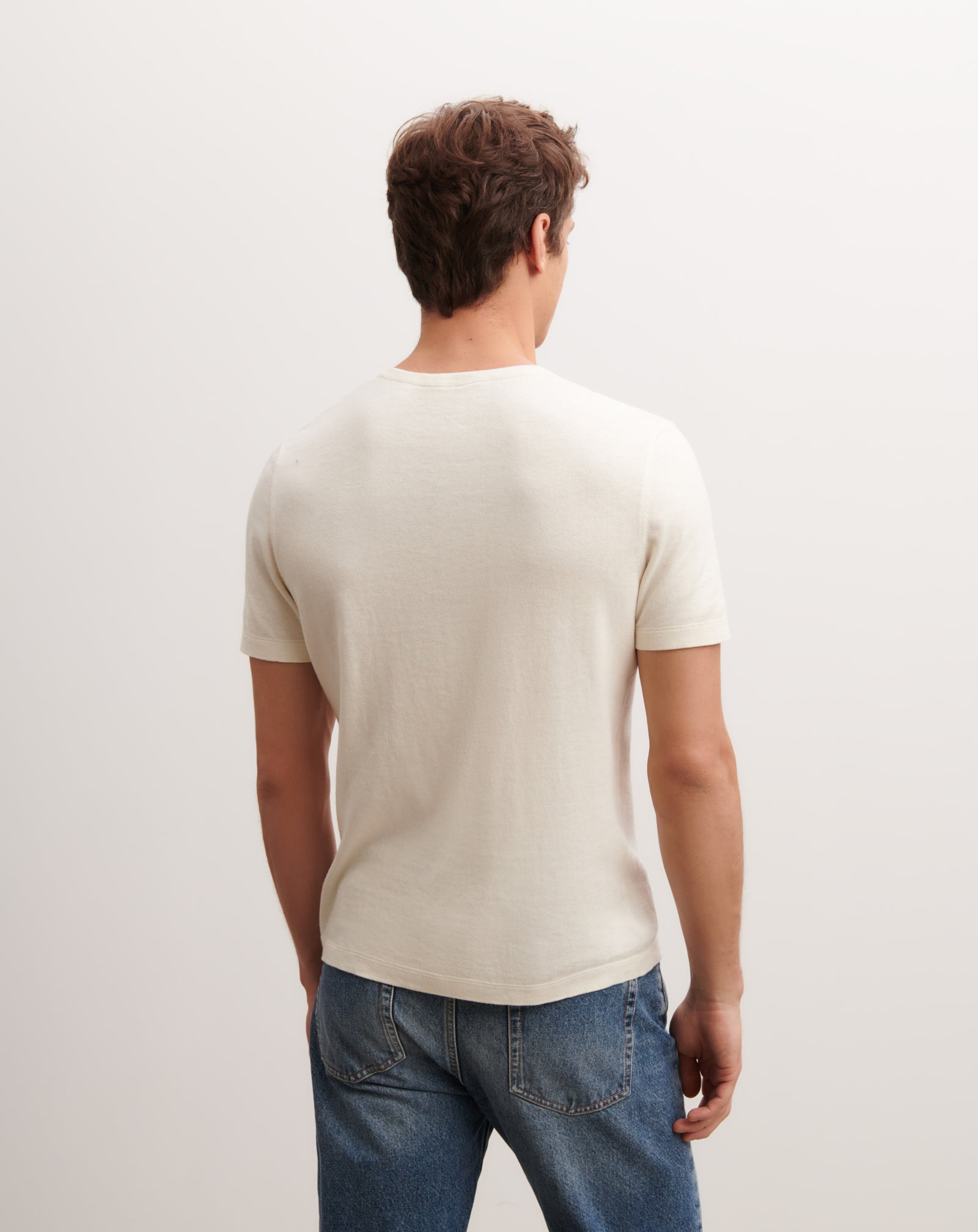 T-shirt ultrafin-NATUREL-85% pima coton 15% cachemire