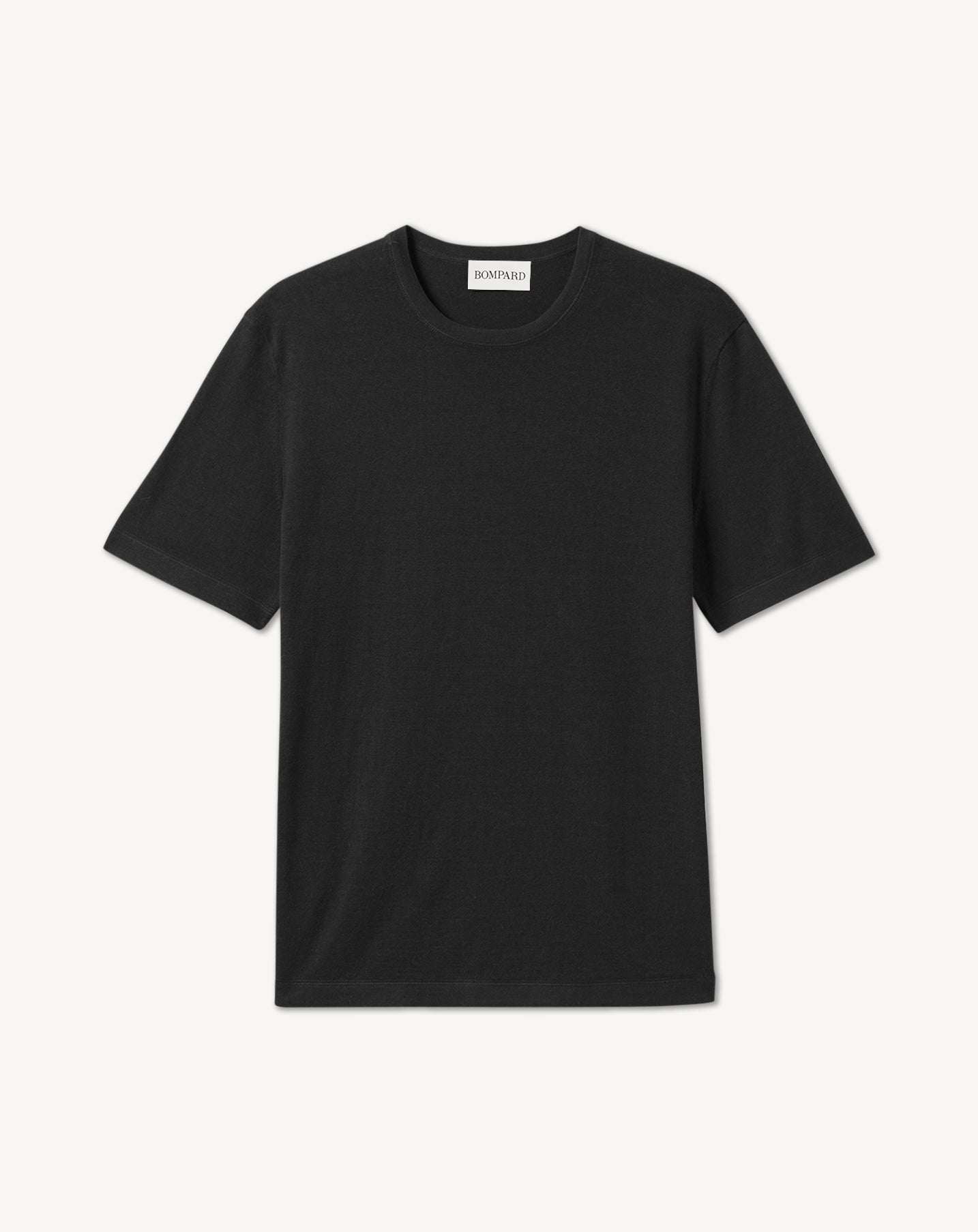 T-shirt ultrafin-NOIR-85% PIMA COTON 15% CACHEMIRE